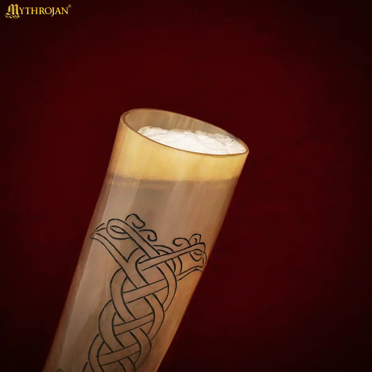 Cuerno vikingo de beber 400 ml con grabados y bolsa - imagen 7