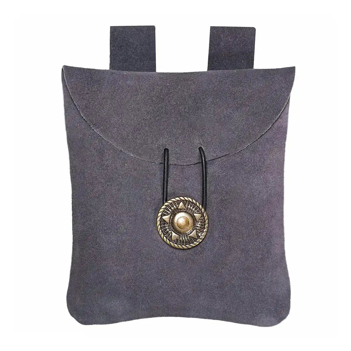 Bolsa de cinturón de gamuza con cierre de botón antiguo - Azul oscuro
