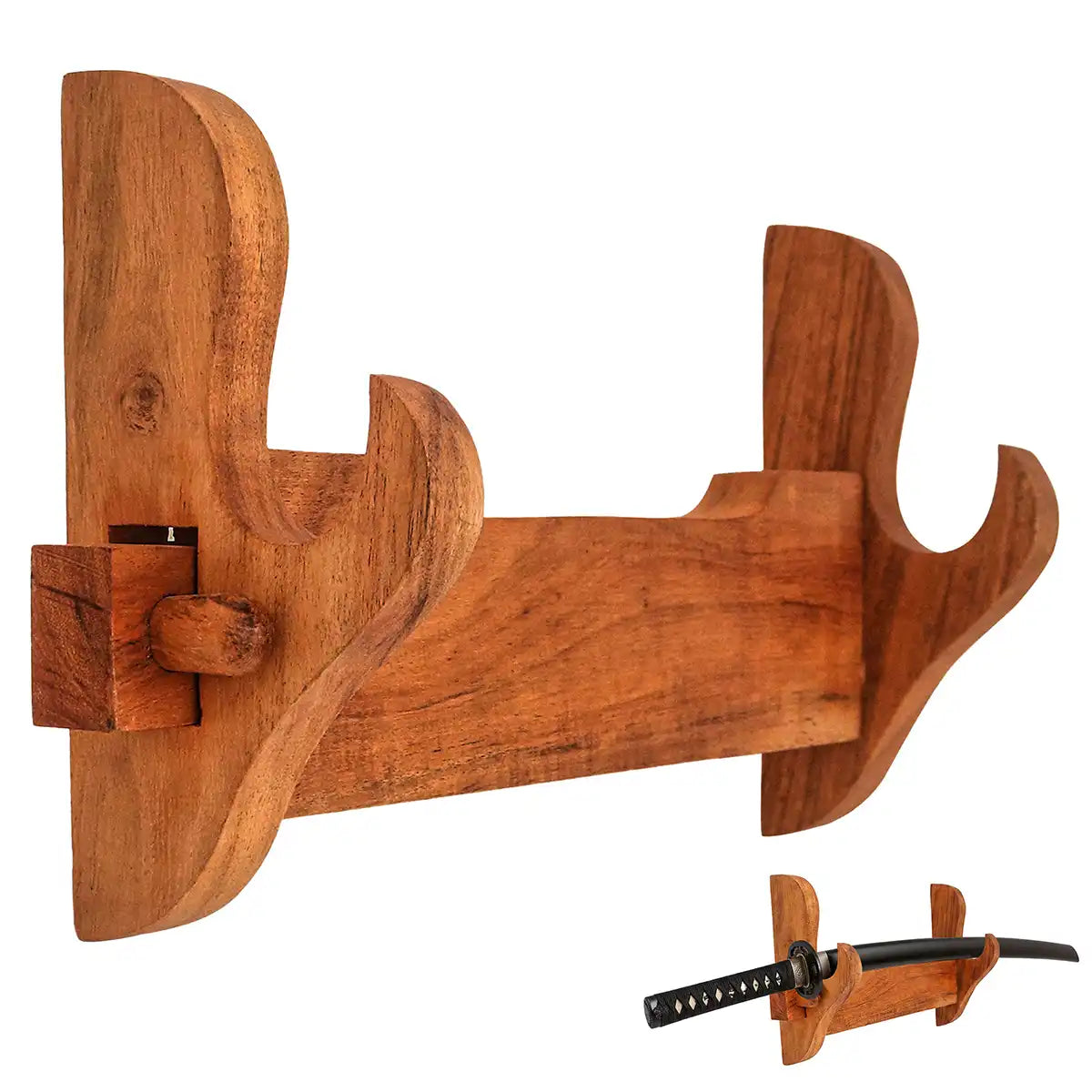 Soporte para espada de madera maciza (1 nivel) 16" x 3" x 7" - 16" X 3" X 7"