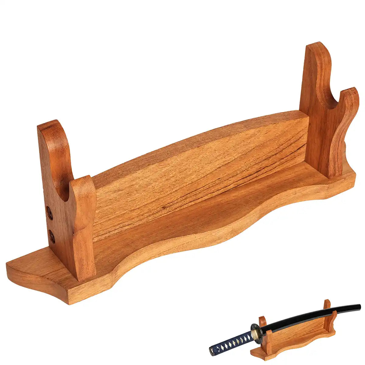 Soporte para espada de madera maciza (1 nivel) 16" x 3" x 7"