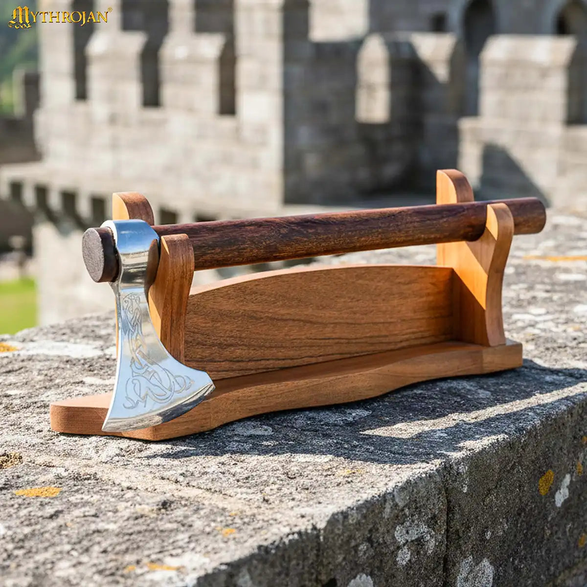 Soporte para espada de madera maciza (1 nivel) 16" x 3" x 7" - imagen 5
