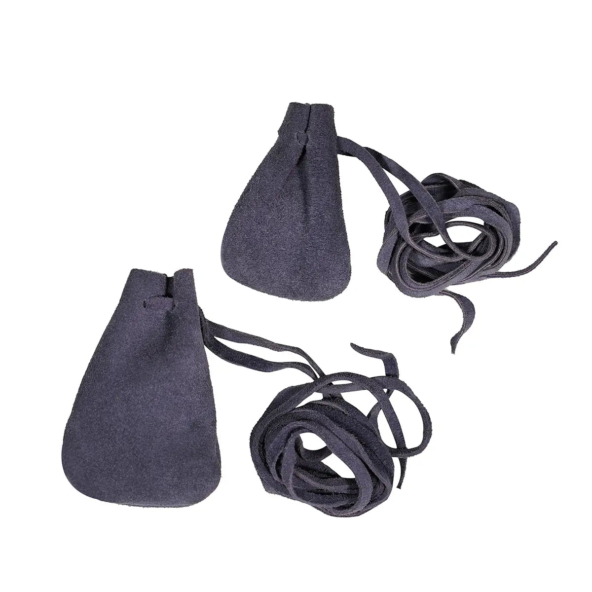 Bolsas de cuero serraje medieval - set 2 tamaños - Azul oscuro