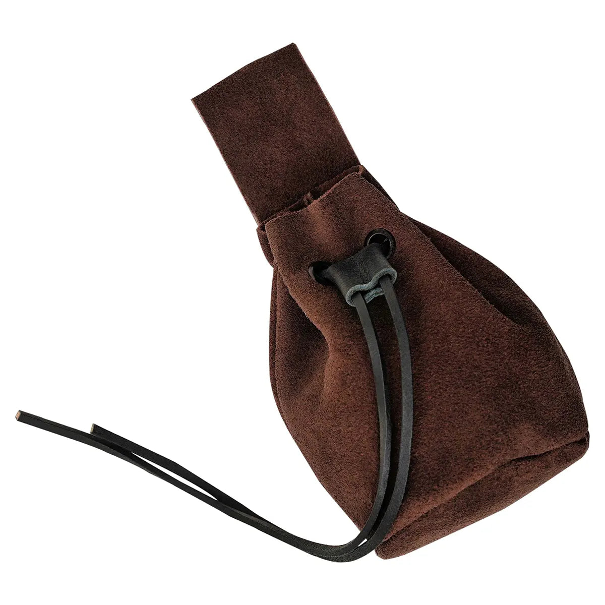 Monedero medieval de ante con cordón