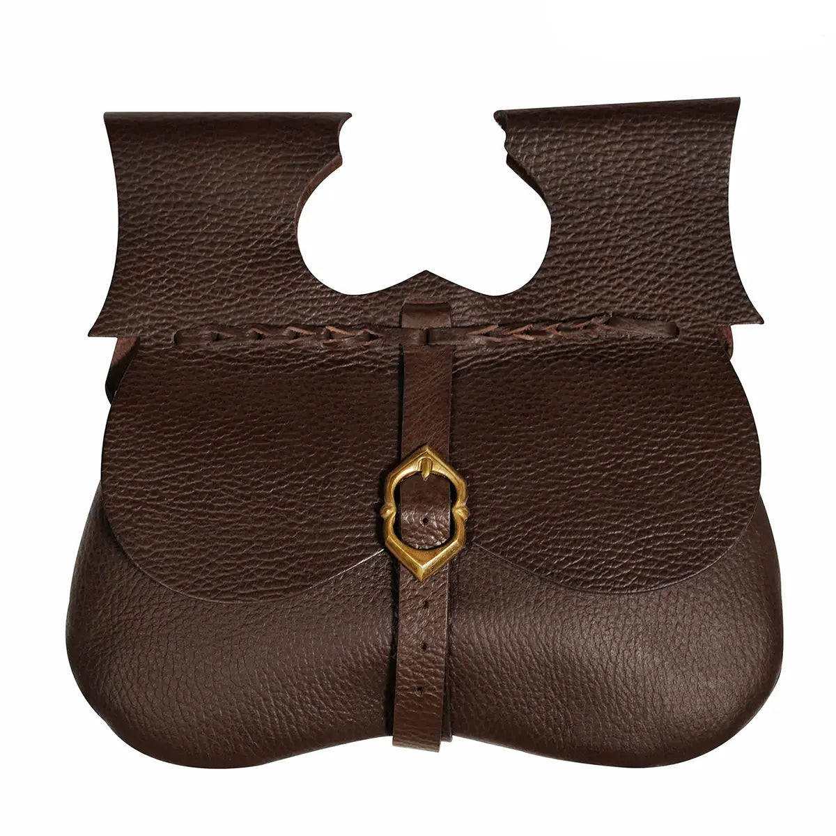 Bolsa renal medieval de cuero para cinturón, marrón - Marrón