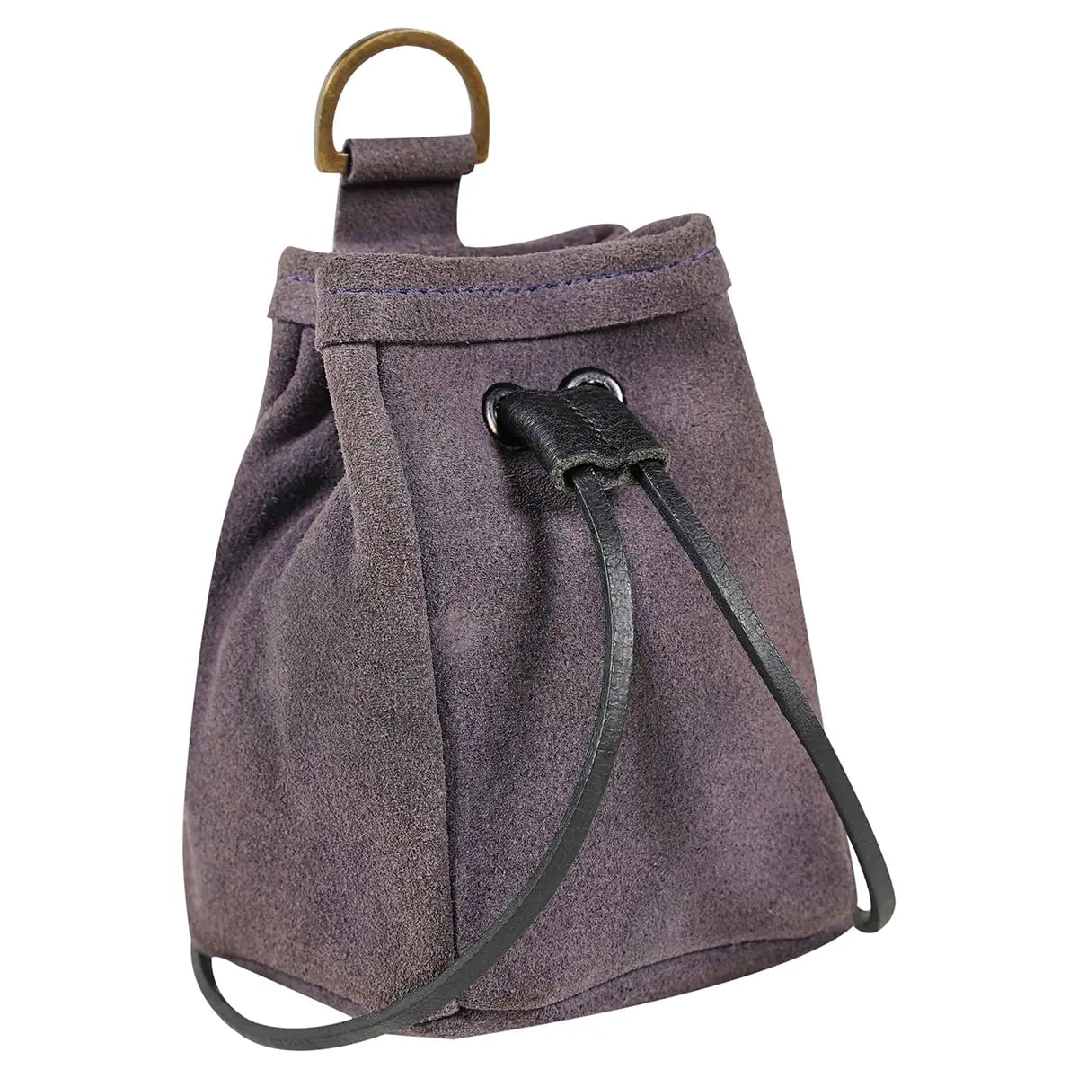 Bolsa medieval de cordón Mythrojan, 5” x 4” (ante) - Azul oscuro - Azul oscuro