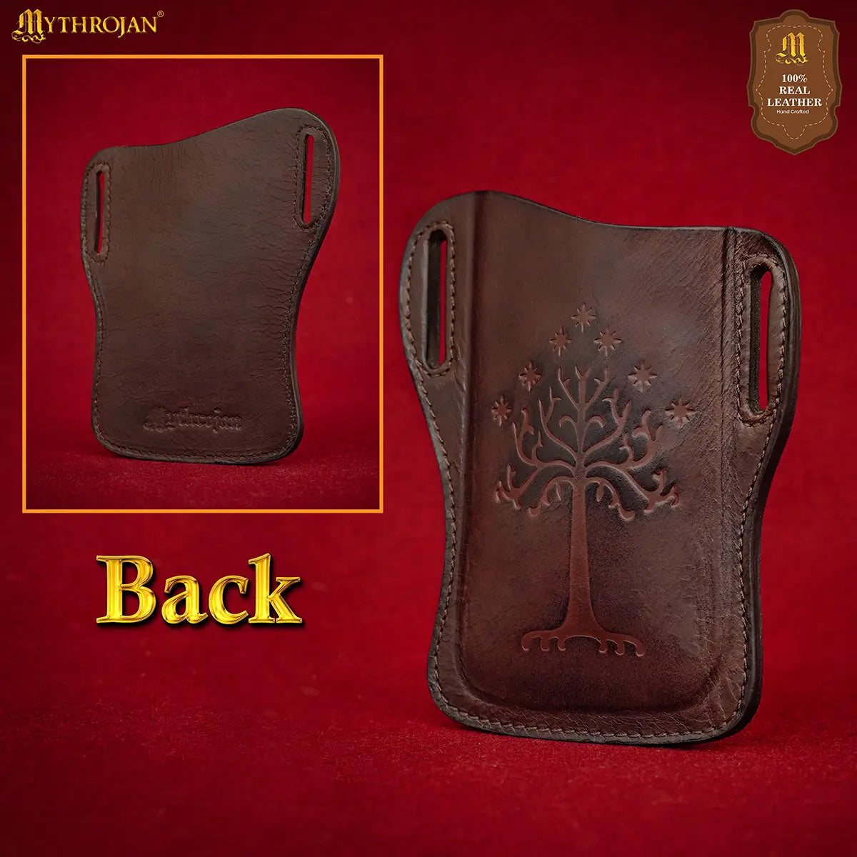 Funda de cuero 'Tree of Gondor / Numenor' — marrón