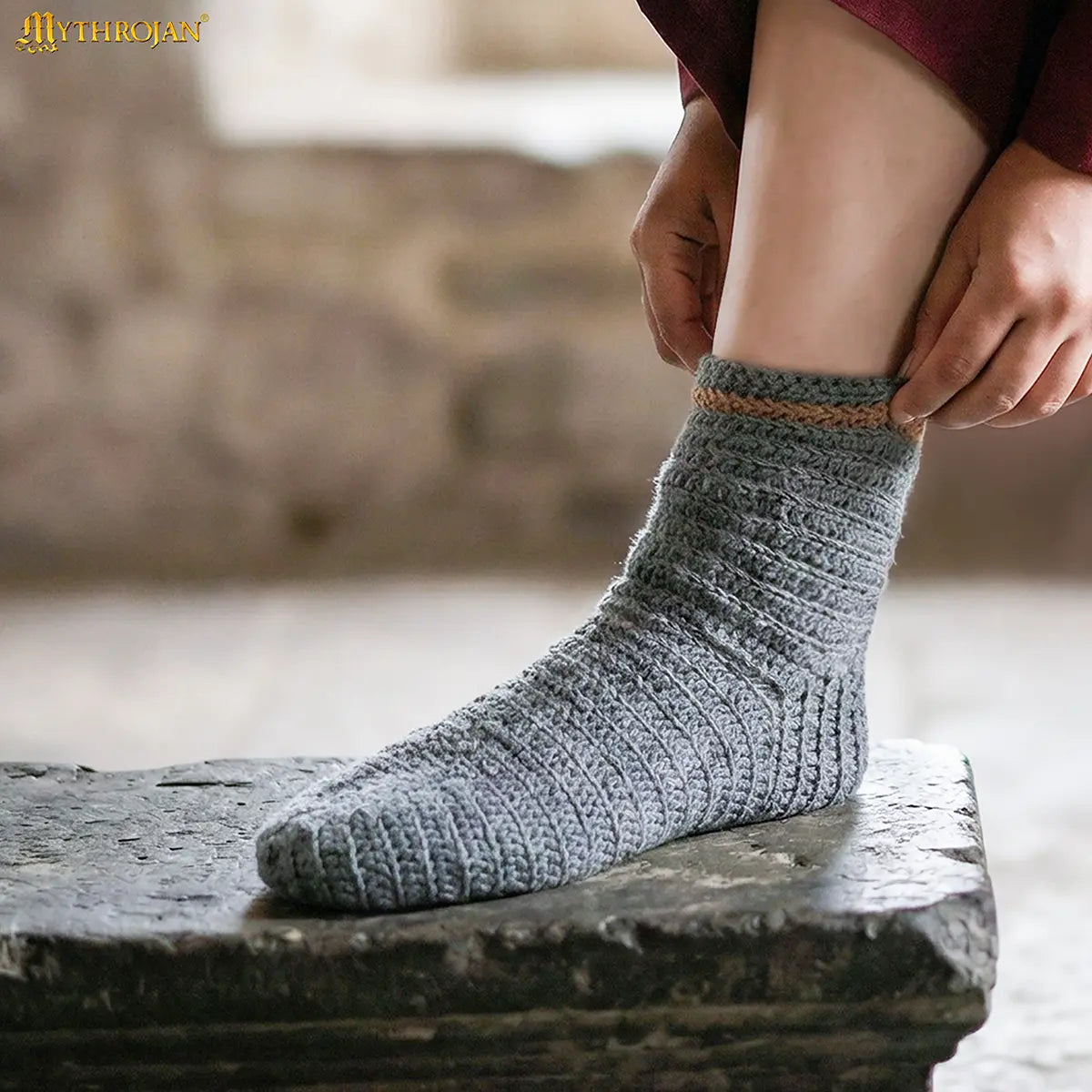 Calcetines naalbinding 100% lana - Estilo vikingo - imagen 13