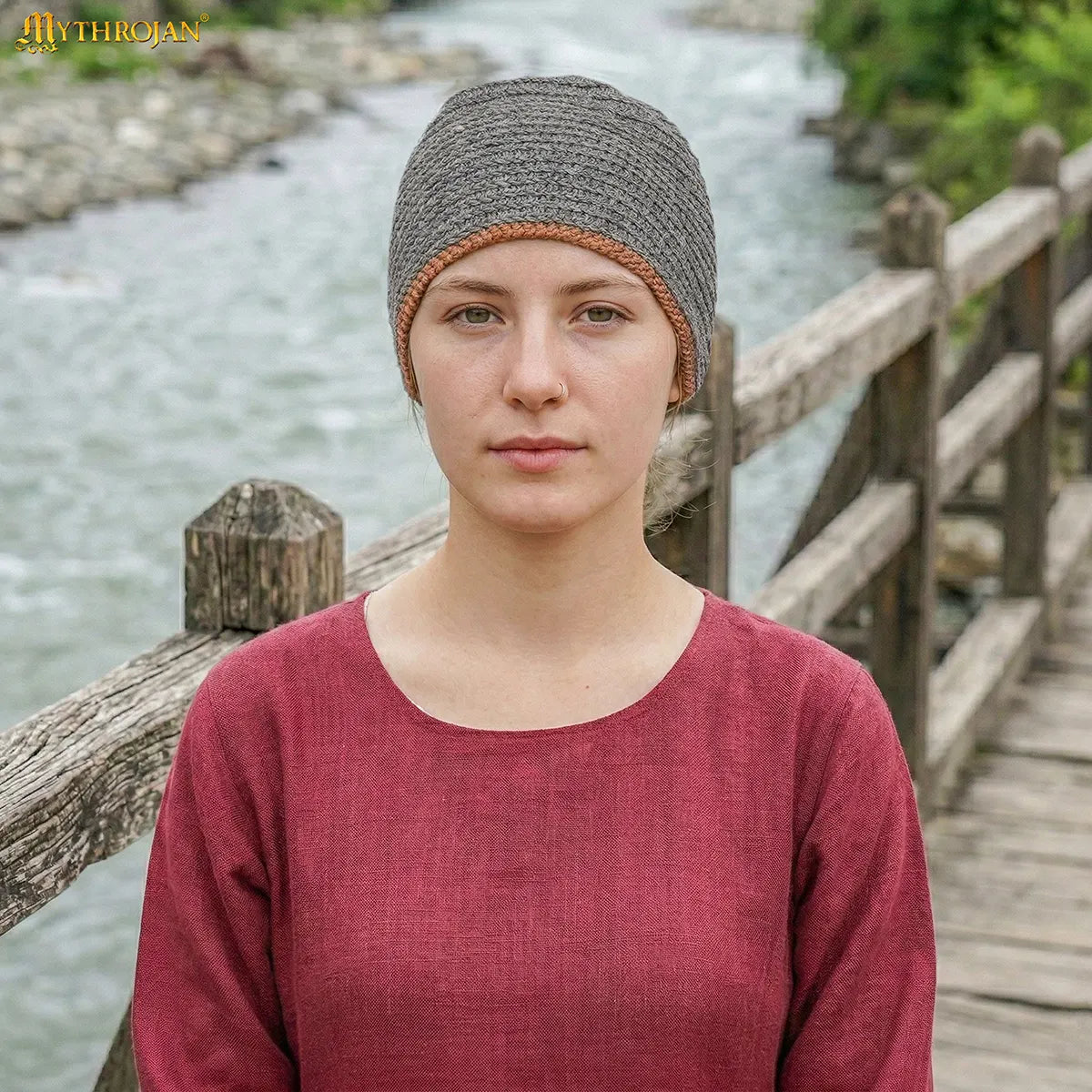 Gorro Naalbinding de lana 100% — estilo vikingo - imagen 15