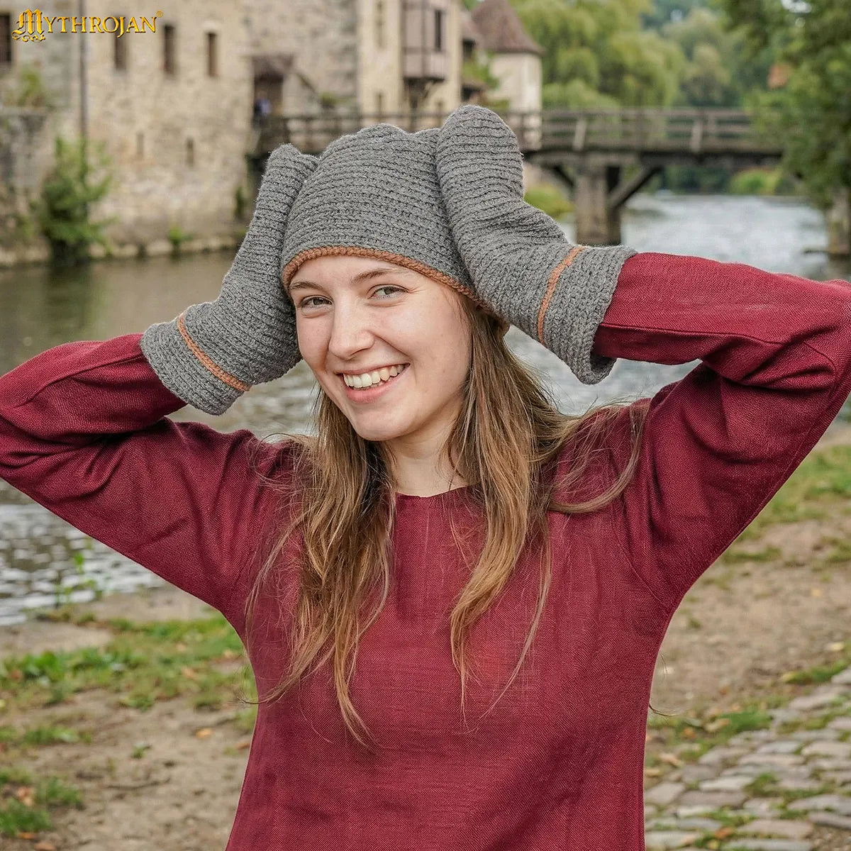 Gorro Naalbinding de lana 100% — estilo vikingo - imagen 17