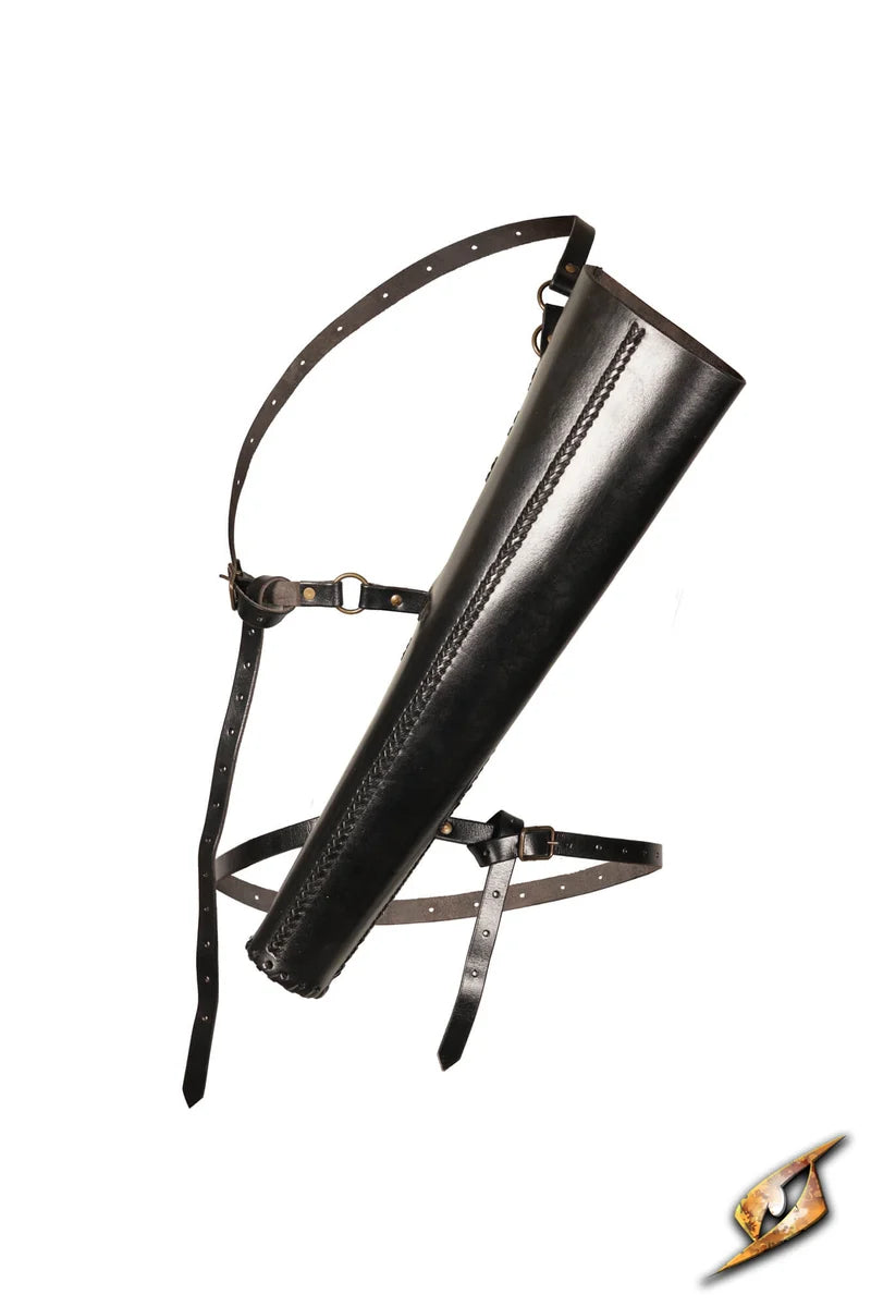 Carcaj de Cuero Curtido Vegetal - Laced Quiver para LARP y Arquería Medieval