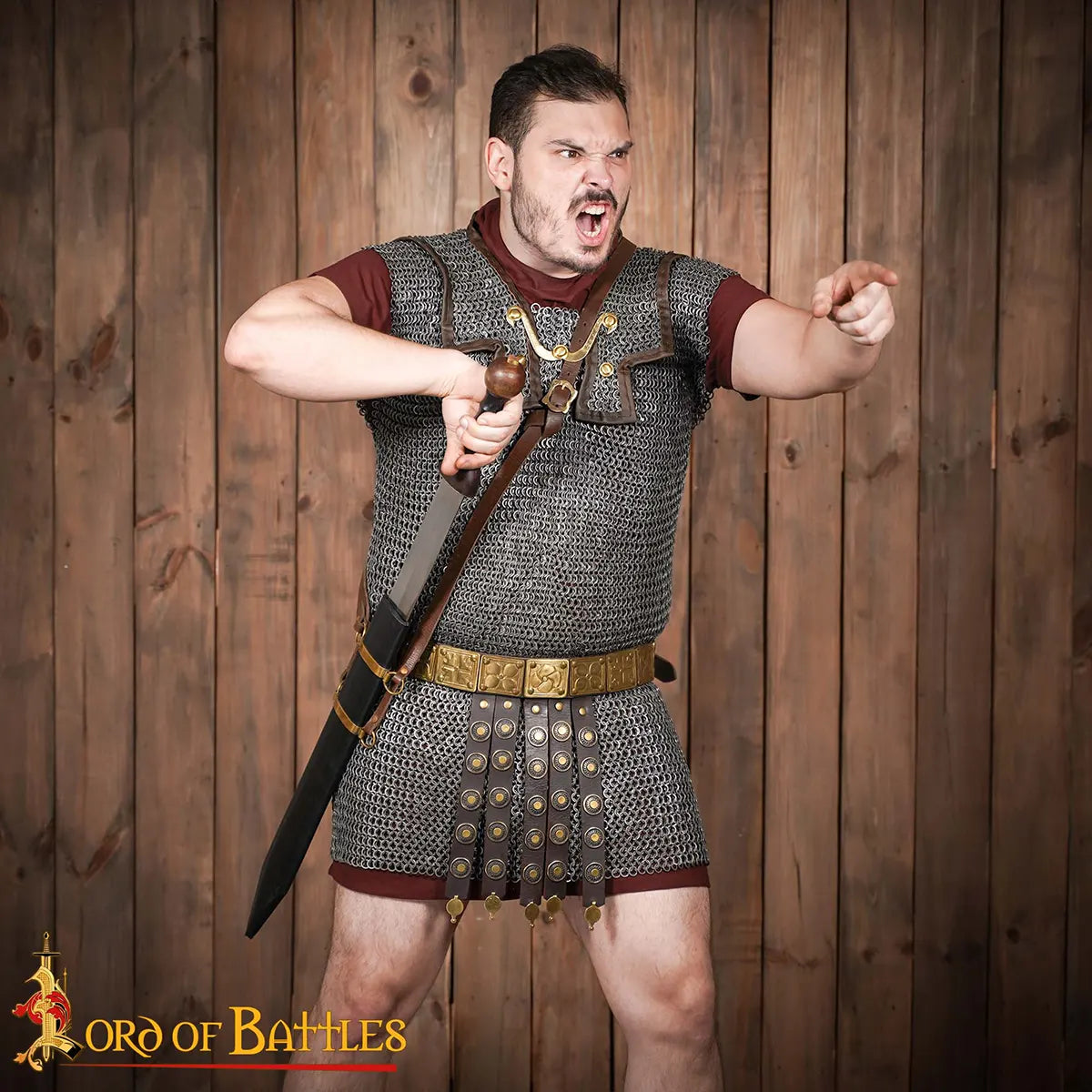 Lorica Hamata — Cota de malla romana, anillas 9 mm en acero inoxidable - imagen 4