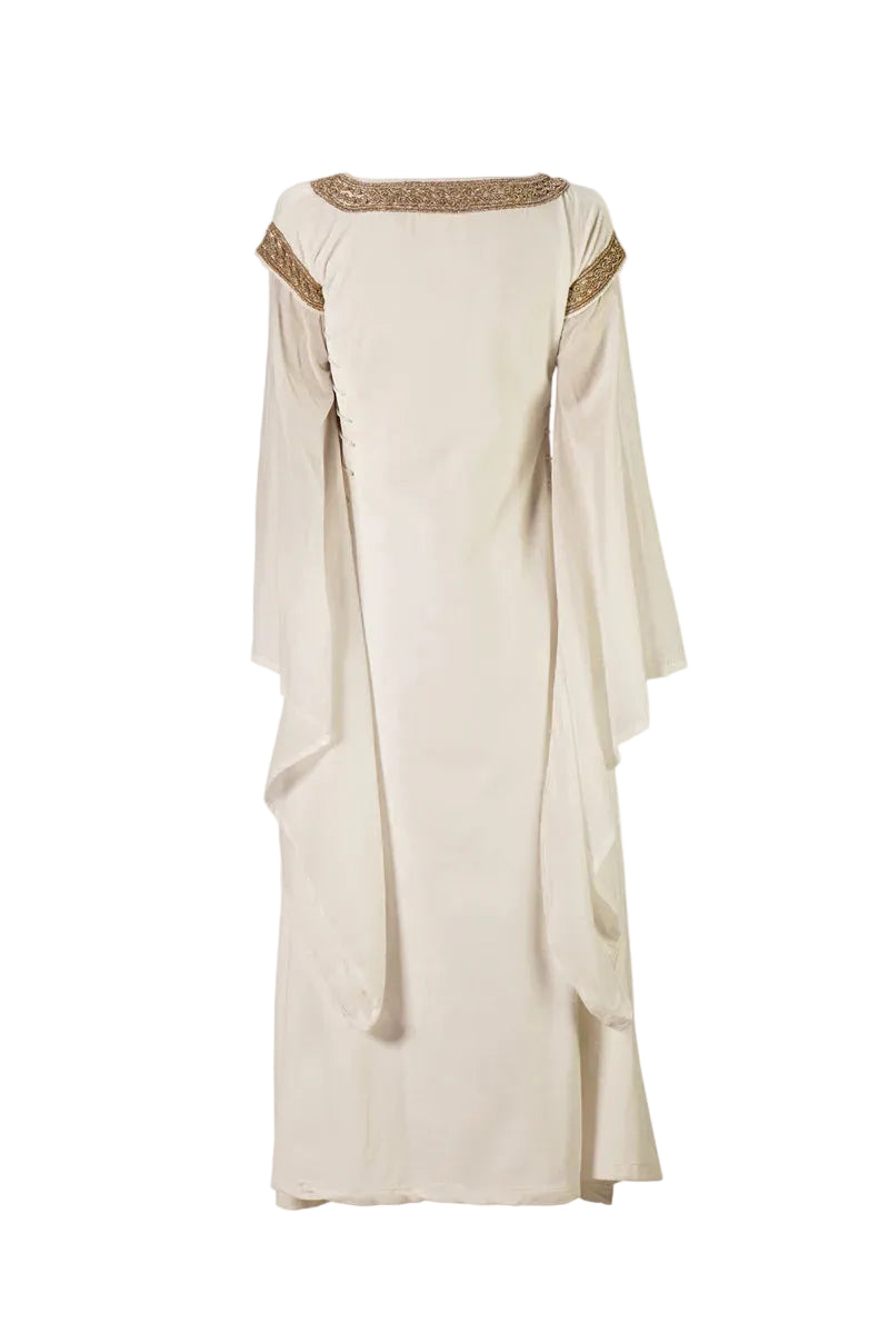 Vestido Medieval de Terciopelo Bliaut Noble Blanco - Todo Medieval