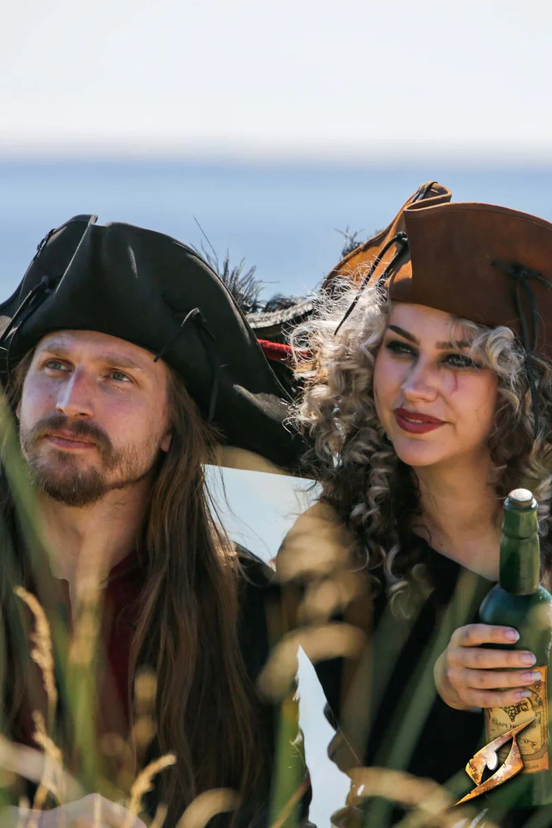Sombrero Pirata Tricornio de Cuero