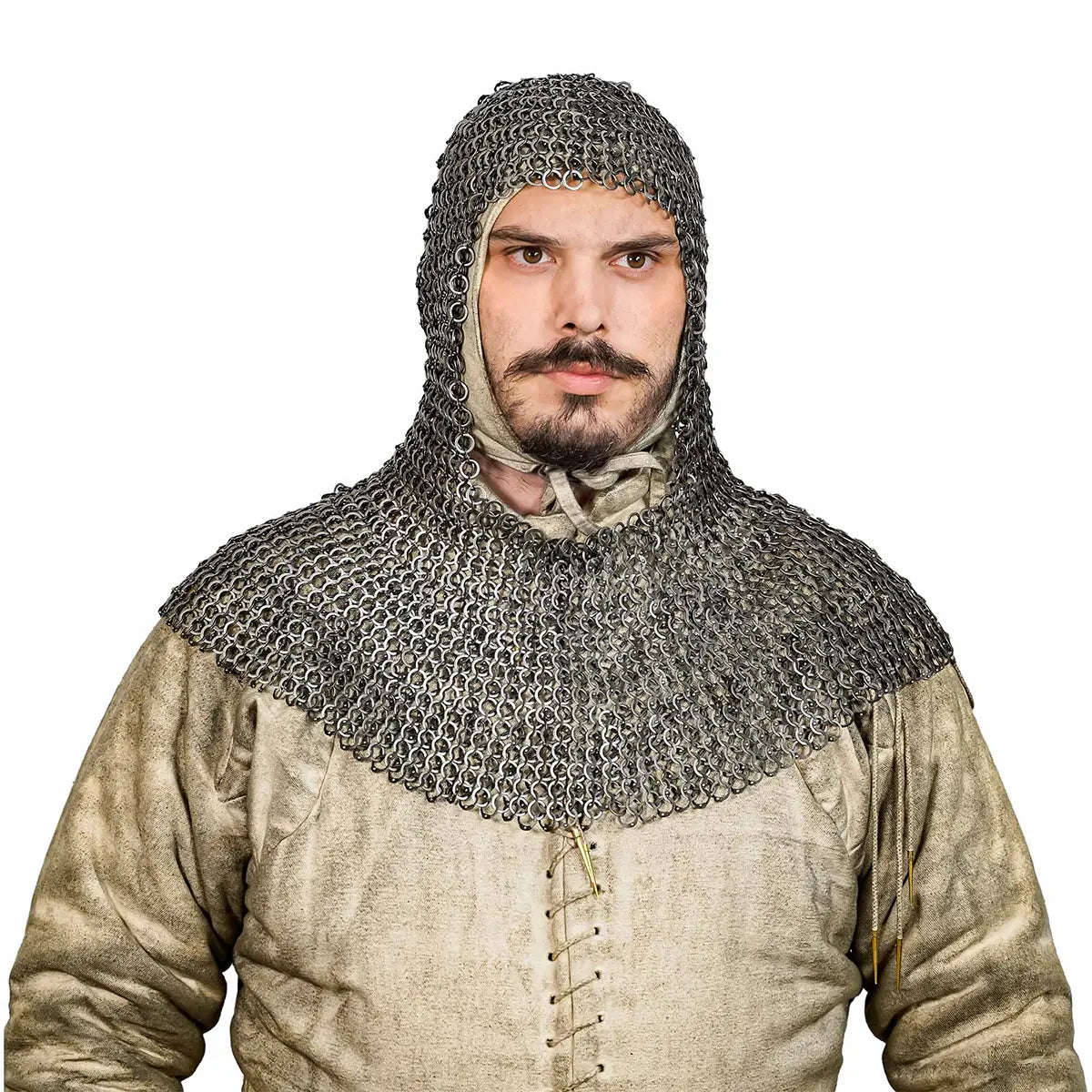 Capucha de malla remachada 9 mm en acero inoxidable para LARP, cosplay y cine - imagen 8
