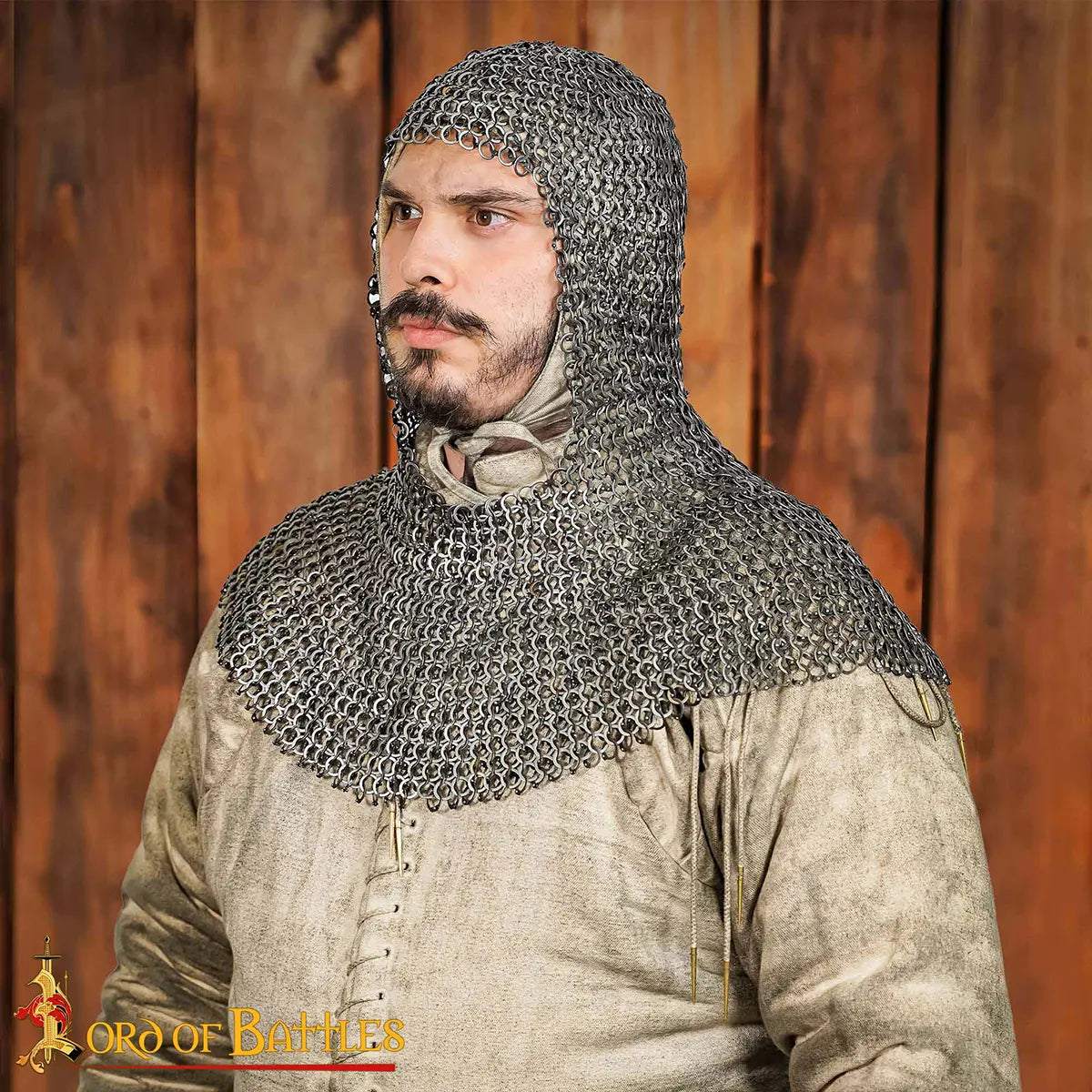Capucha de malla remachada 9 mm en acero inoxidable para LARP, cosplay y cine - imagen 9