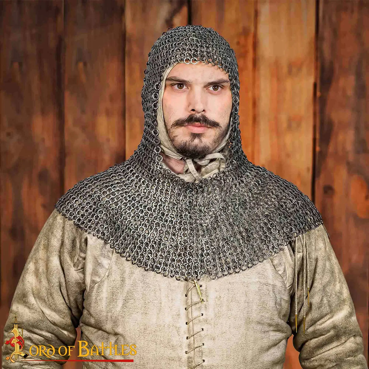 Capucha de malla remachada 9 mm en acero inoxidable para LARP, cosplay y cine - imagen 14