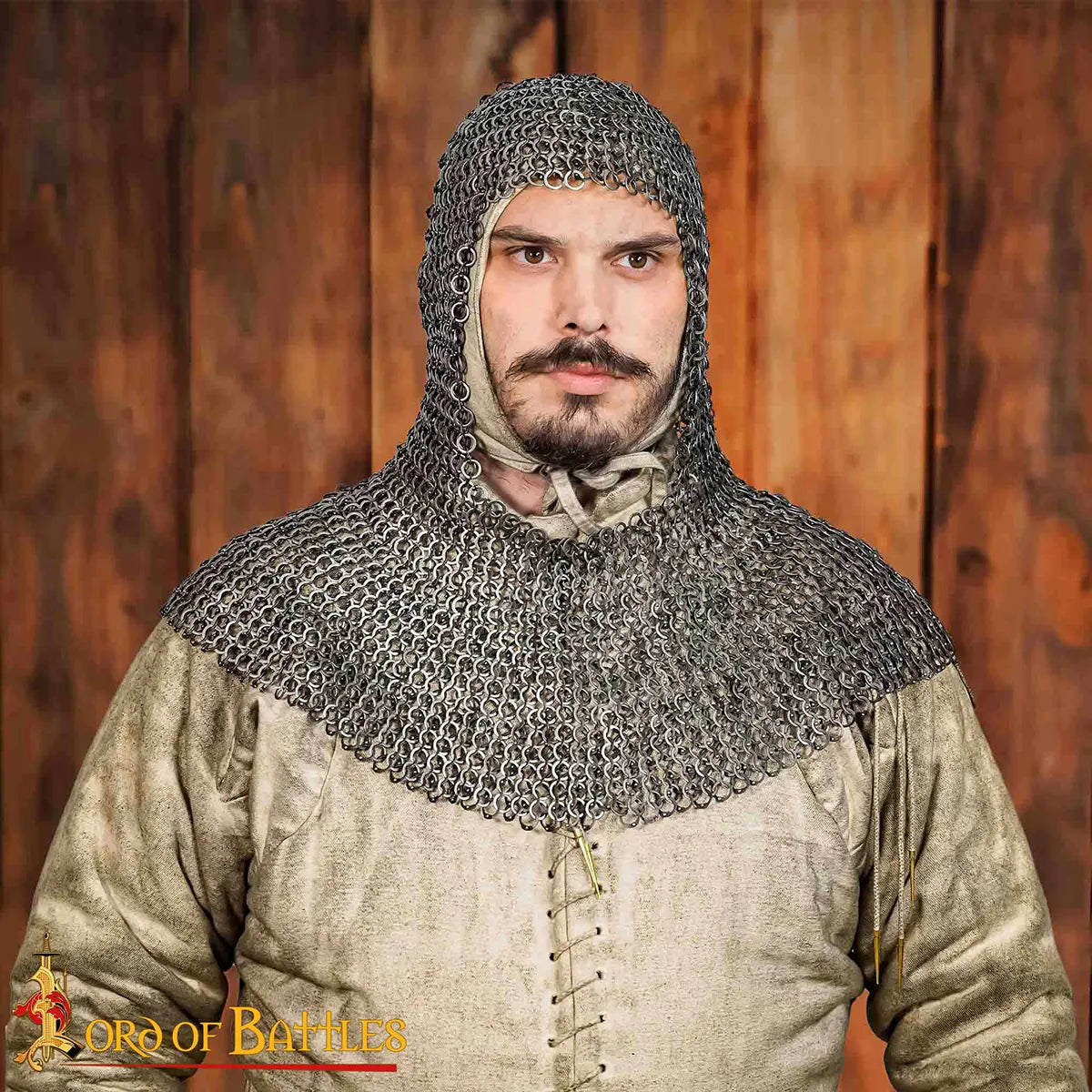 Capucha de malla remachada 9 mm en acero inoxidable para LARP, cosplay y cine - imagen 2