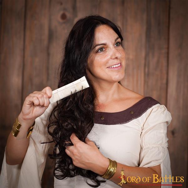 Peine artesanal de hueso, estilo vikingo y medieval (con funda) - imagen 16