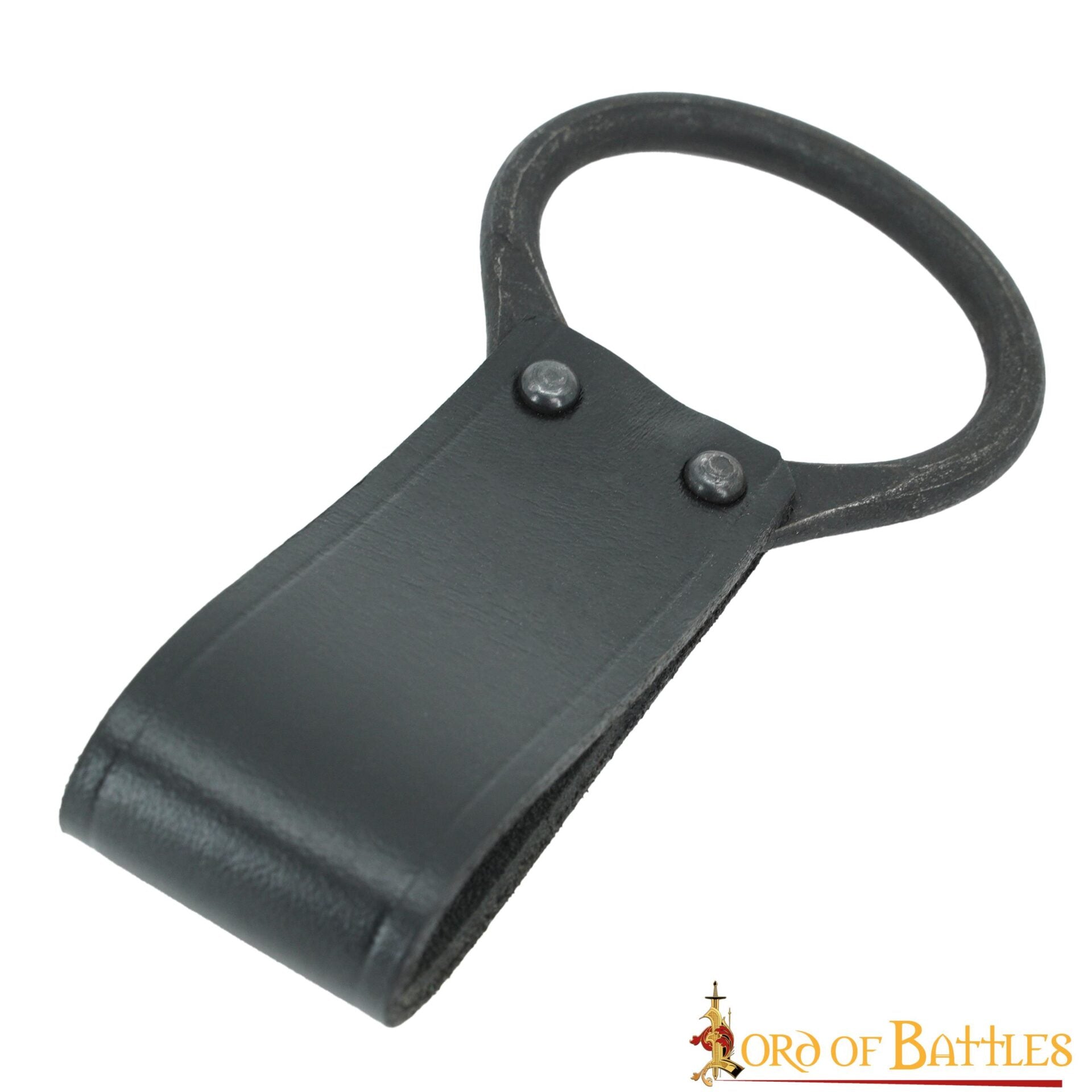 Colgador medieval para hacha o maza con anilla de acero forjado - imagen 2