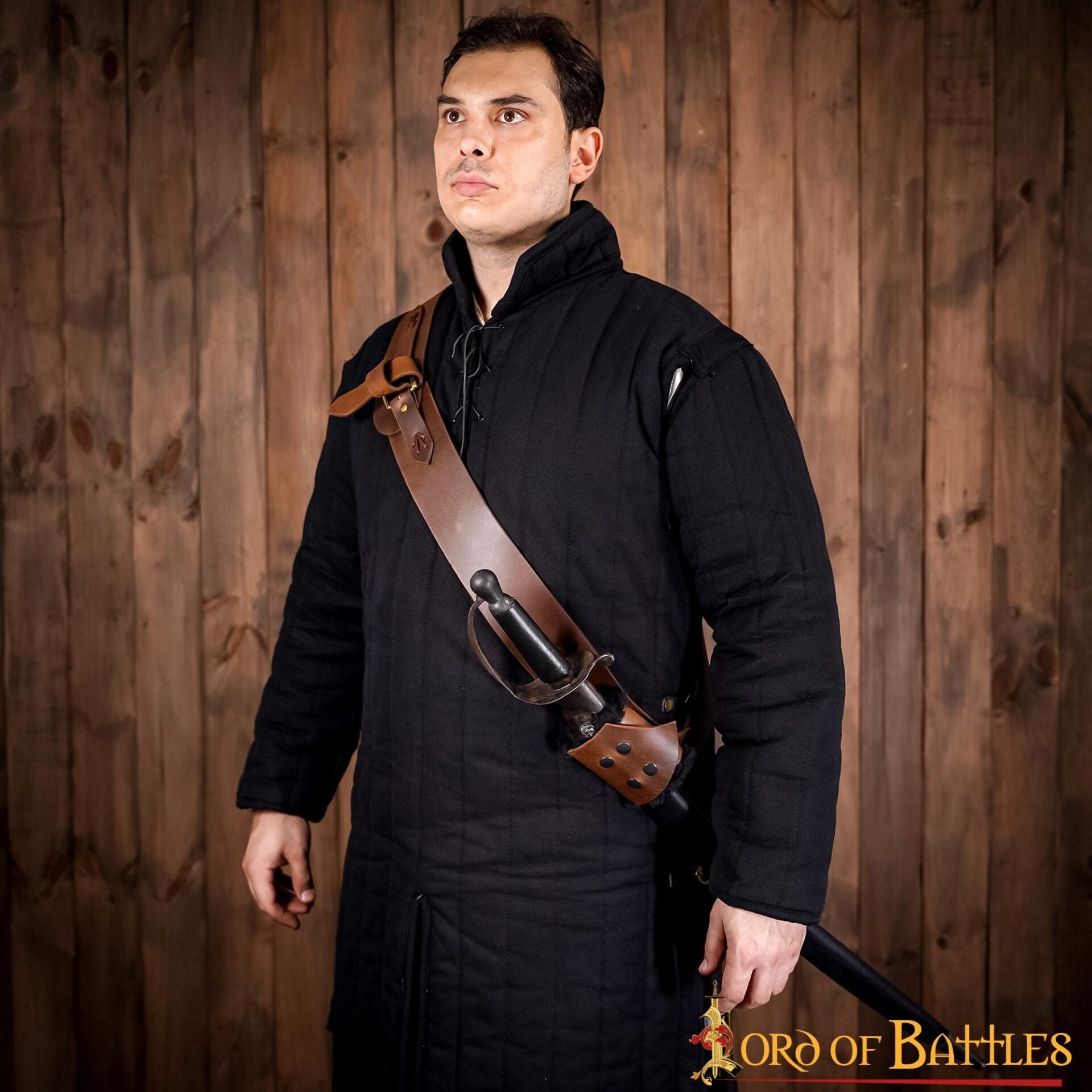 Bandolera medieval de cuero genuino para espada - imagen 15