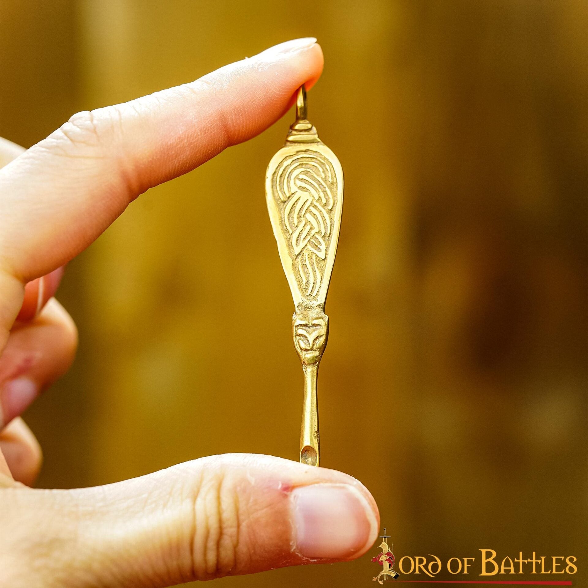 Limpiador de oreja vikingo de latón macizo ornamentado - imagen 8