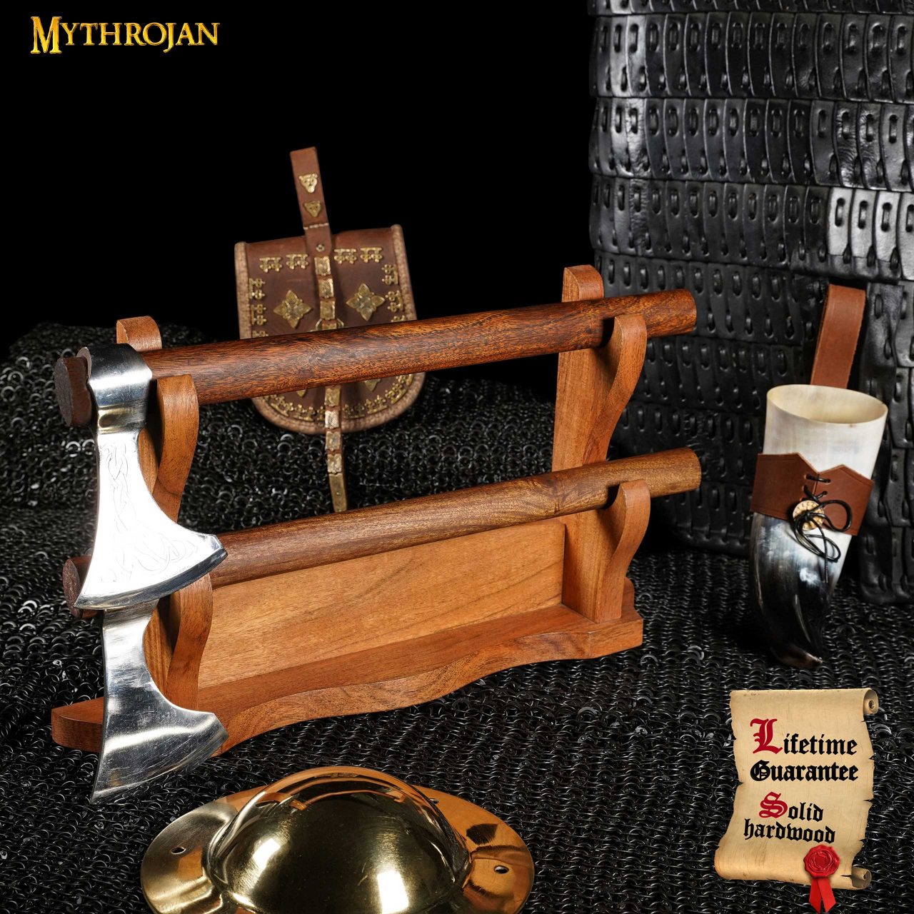 Soporte para espadas de madera maciza, dos niveles - imagen 7