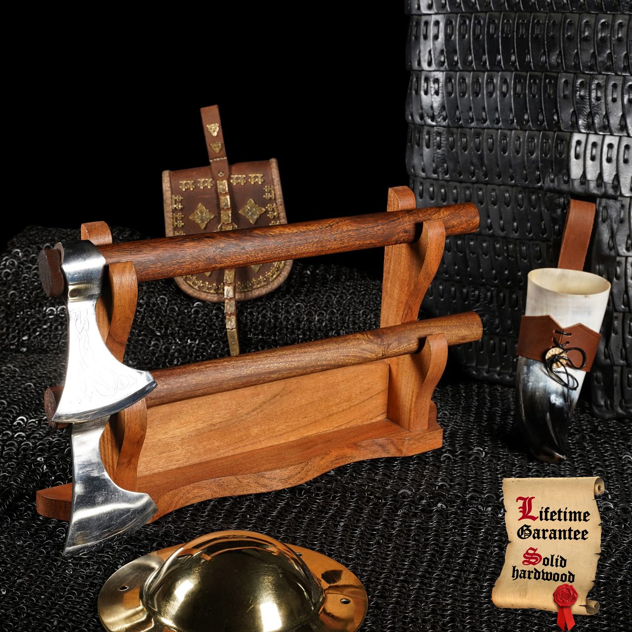 Soporte para espadas de madera maciza, dos niveles - imagen 14