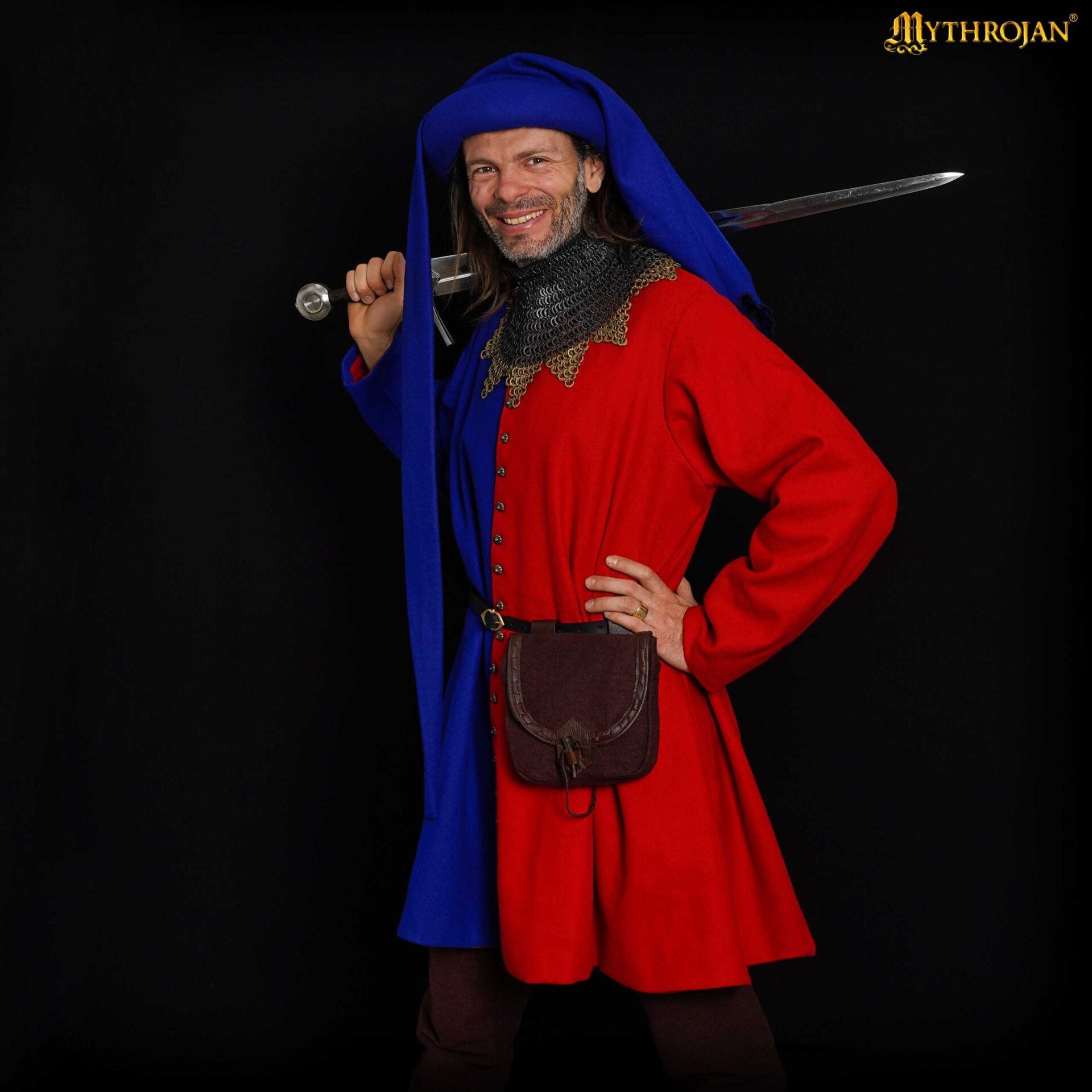 Bolsa de cinturón medieval de lona con cierre de cuerno - imagen 14