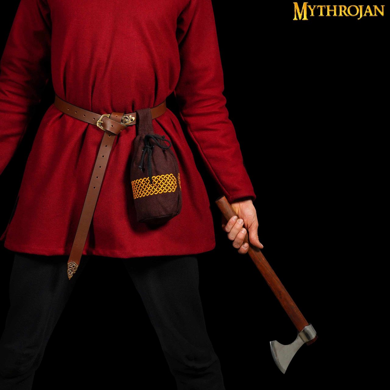 Zurrón medieval de lana bordado con cordón - imagen 13