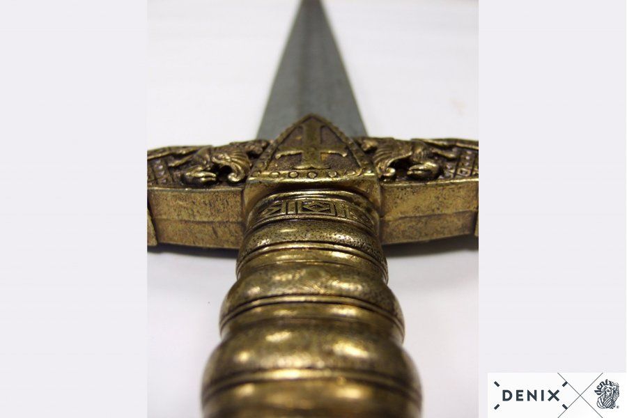 Espada Templaria con Vaina Roja de Color Bronce - Siglo XII