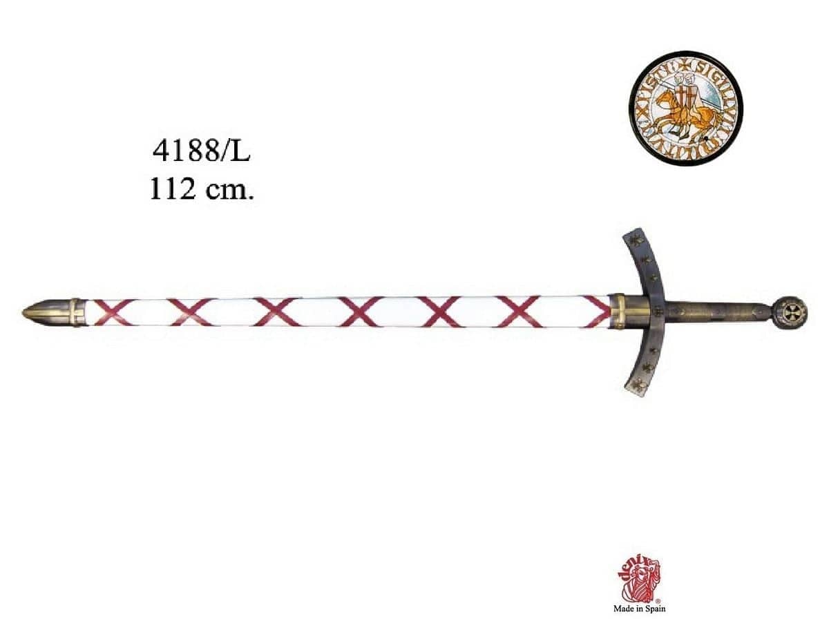 Imagen única de: Espada Templaria De Hugo De Payens Con Vaina Réplica 4188L