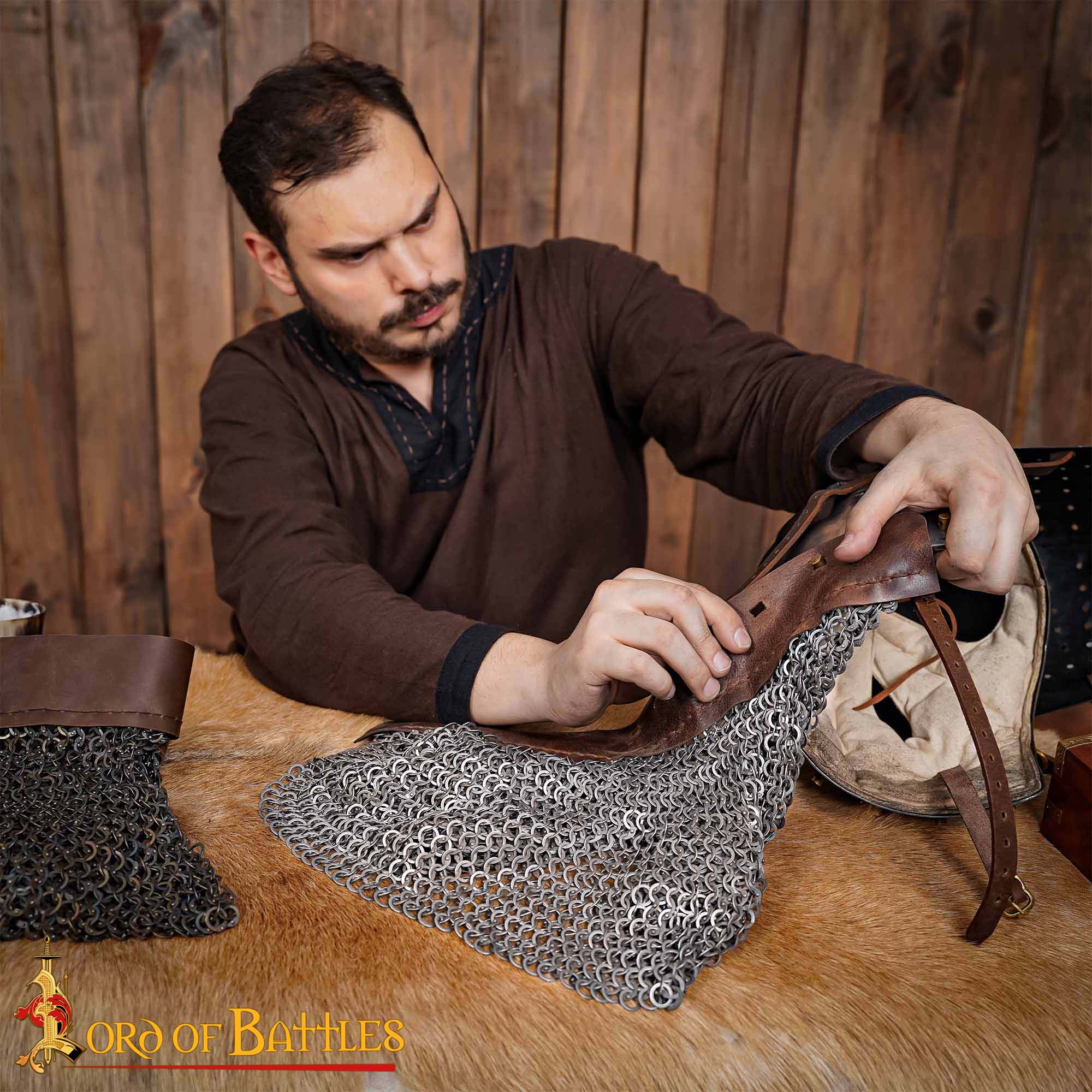 Aventail de malla — anillas redondas remachadas 8 mm, acero 18-gauge (M, L) - imagen 2