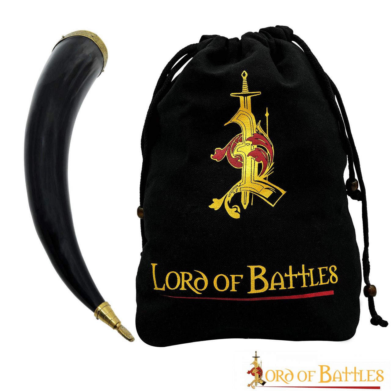 Imagen única de: Cuerno medieval de buey con ribete de latón