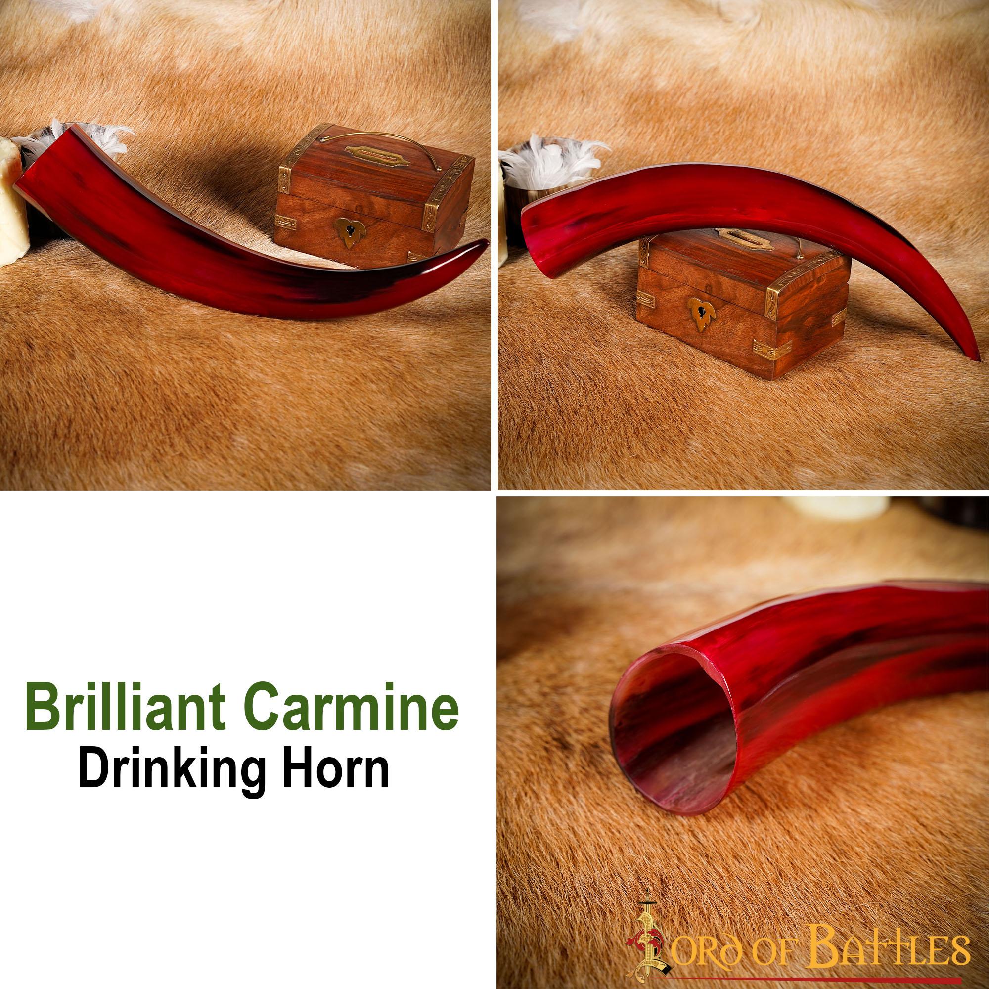 Cuerno de beber Brilliant Carmine — 400–500 ml, hecho a mano - imagen 4