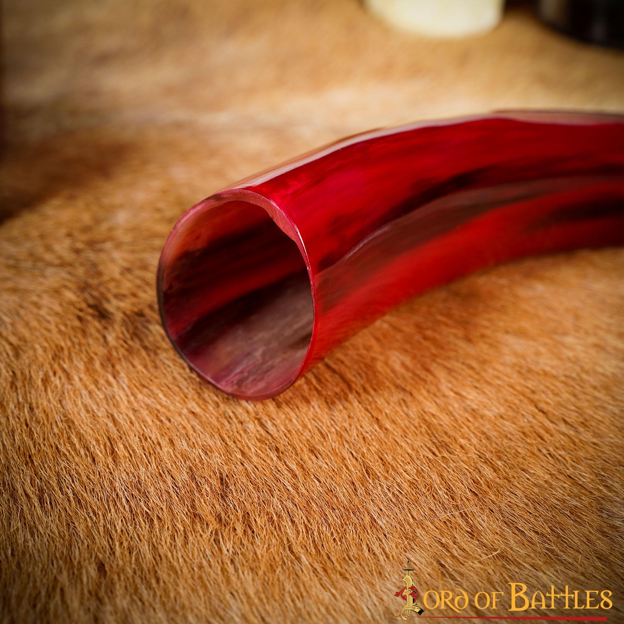 Cuerno de beber Brilliant Carmine — 400–500 ml, hecho a mano - imagen 8