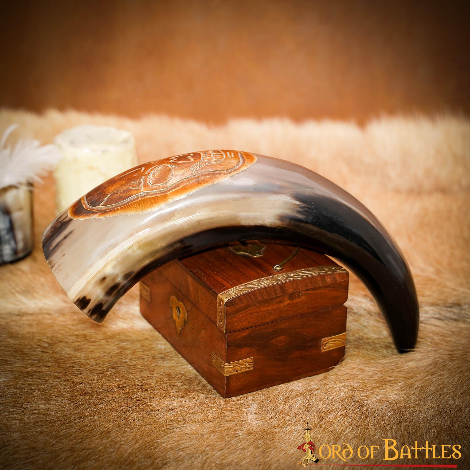 Cuerno de beber Raiding Pirate 400–500 ml — cuerno de buey genuino - imagen 7