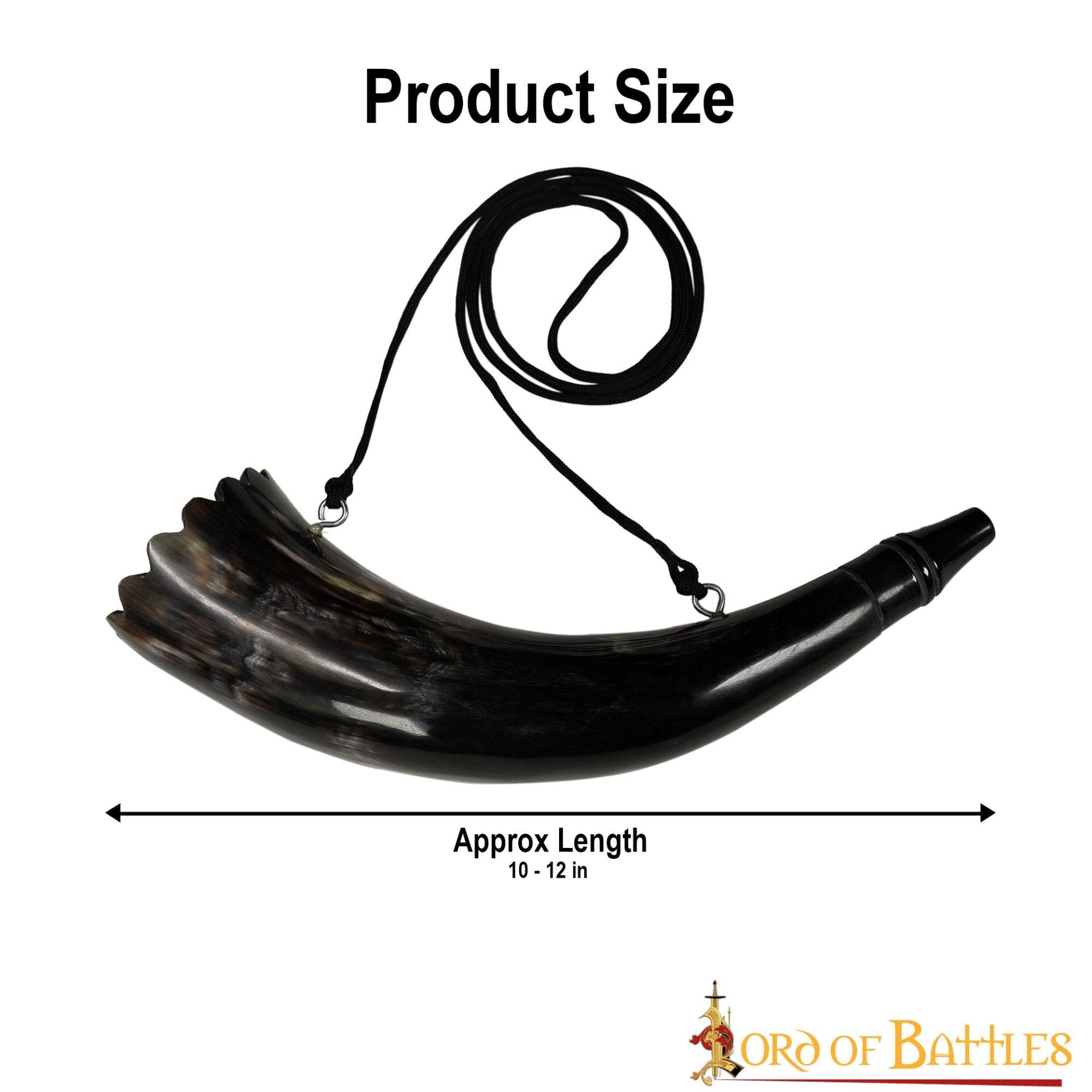 Imagen única de: Cuerno Soplador Vikingo Hecho a Mano - Cuerno de Buey Pulido para Caza y Señales con Cuerda de Transporte