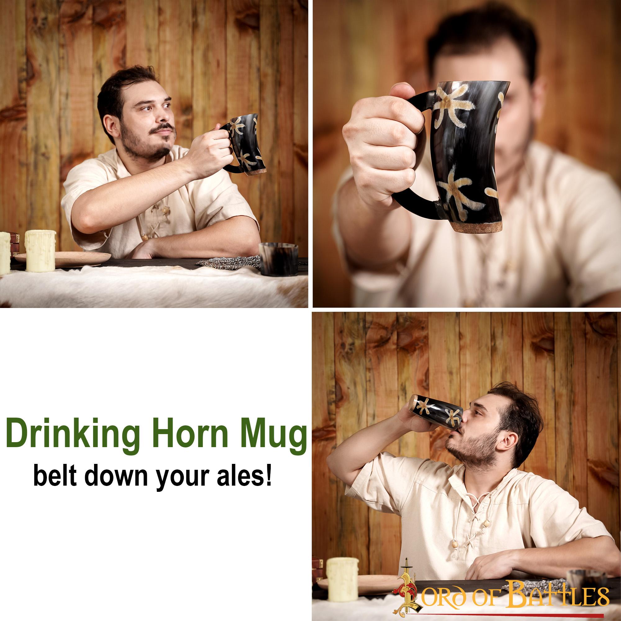 Cuerno vikingo para beber — cuerno de buey hecho a mano - imagen 7