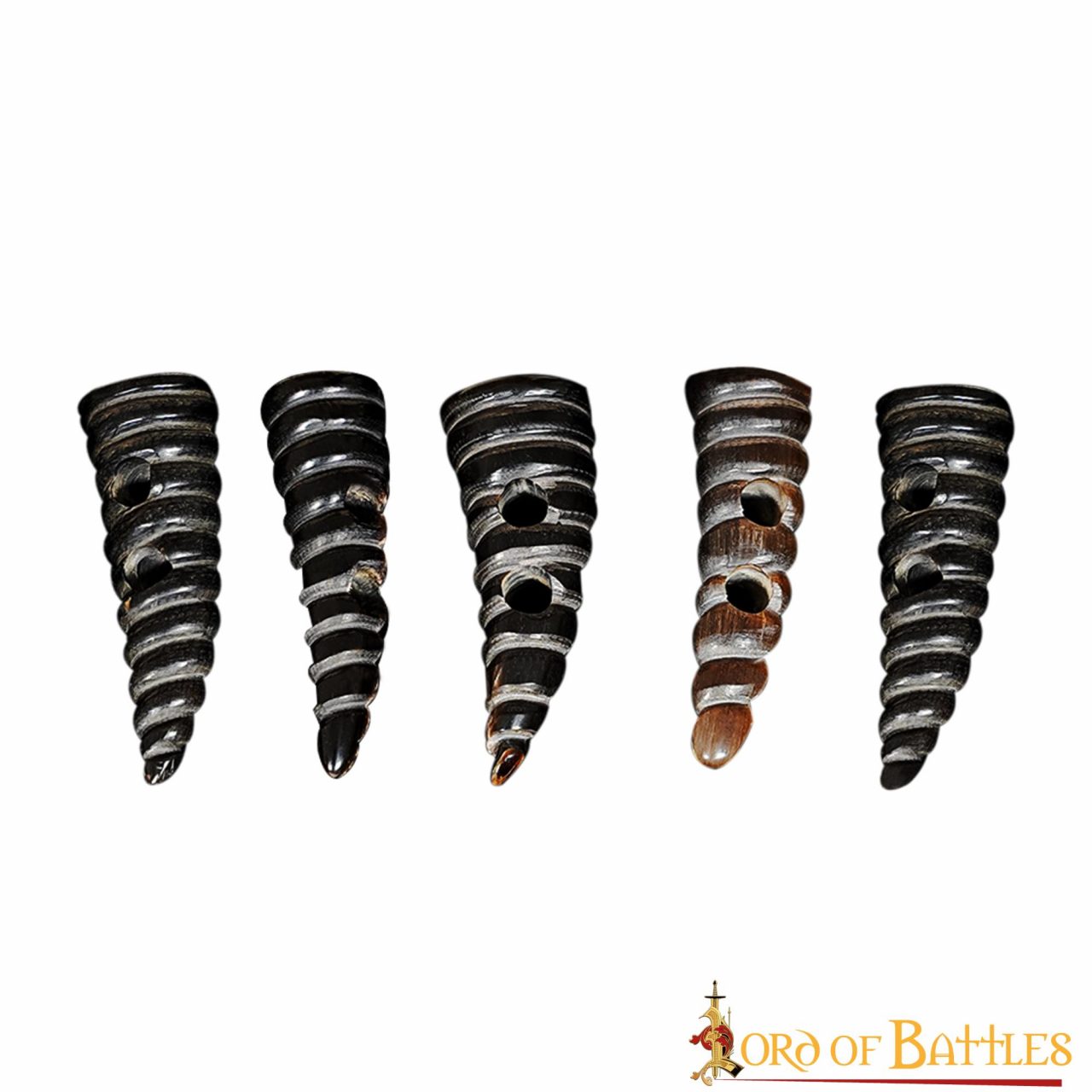 Imagen única de: Set de 5 broches en espiral de cuerno auténtico