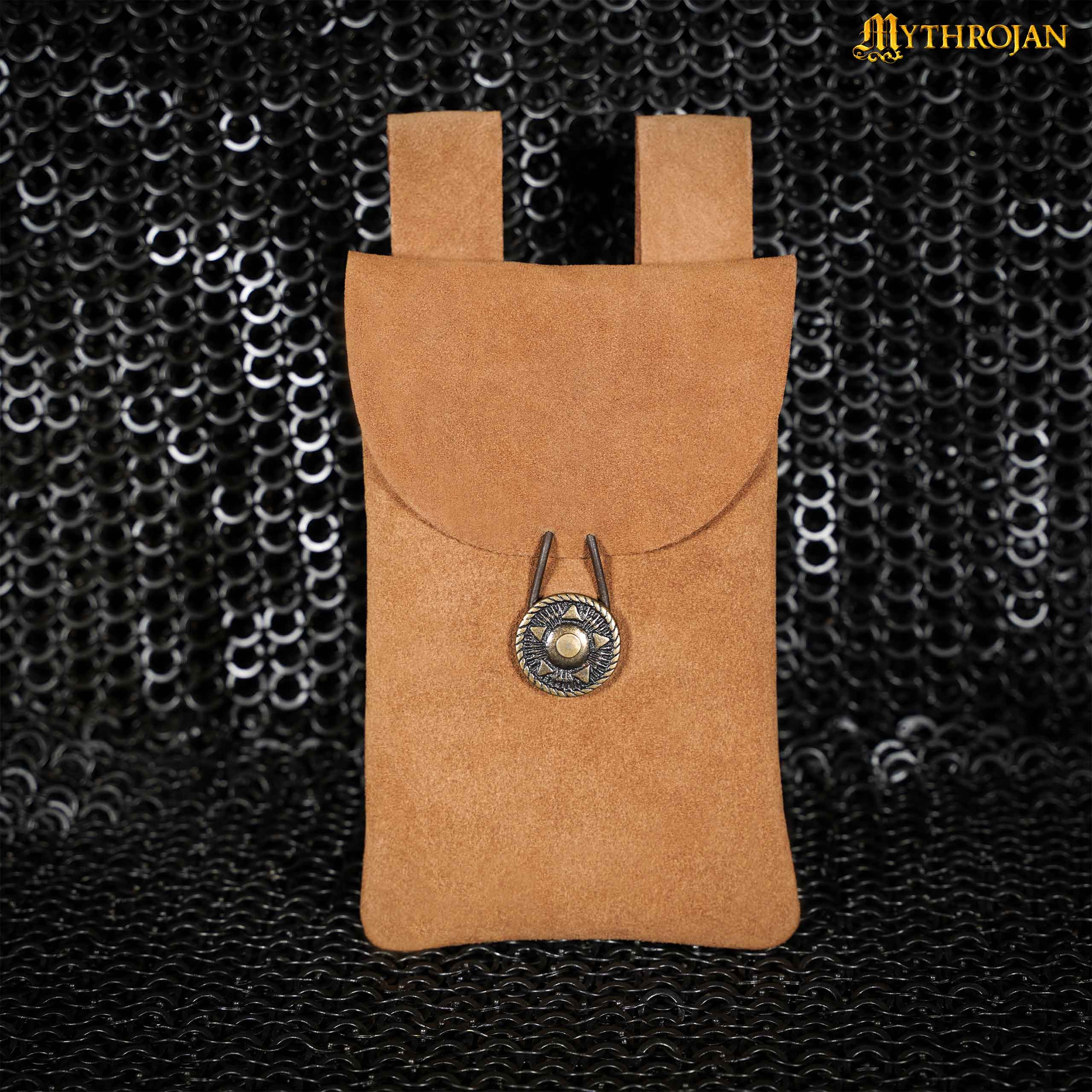 Bolsa de cinturón de gamuza Mythrojan con botón de latón - imagen 12