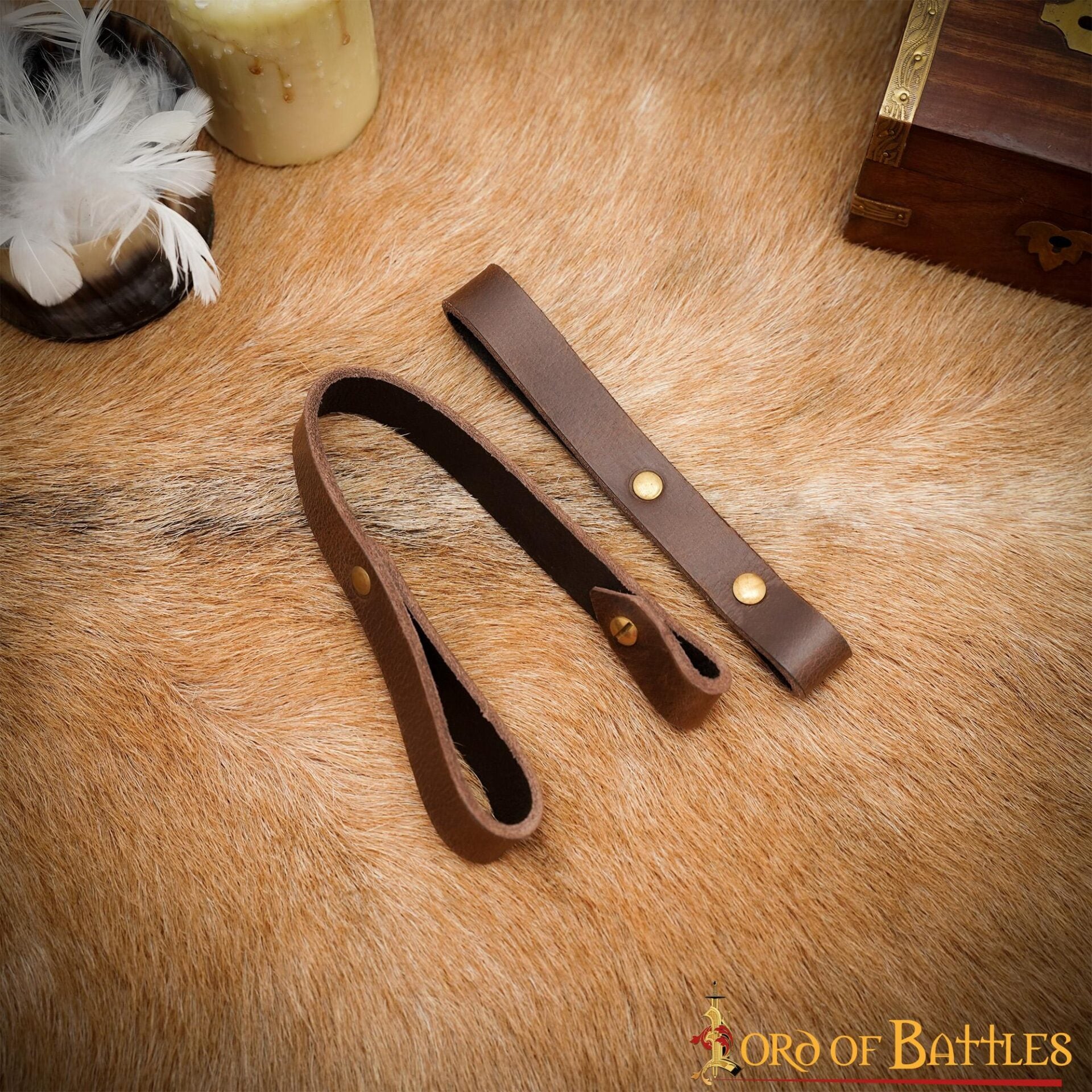 Colgador de espada ajustable en cuero — estilo medieval - imagen 14