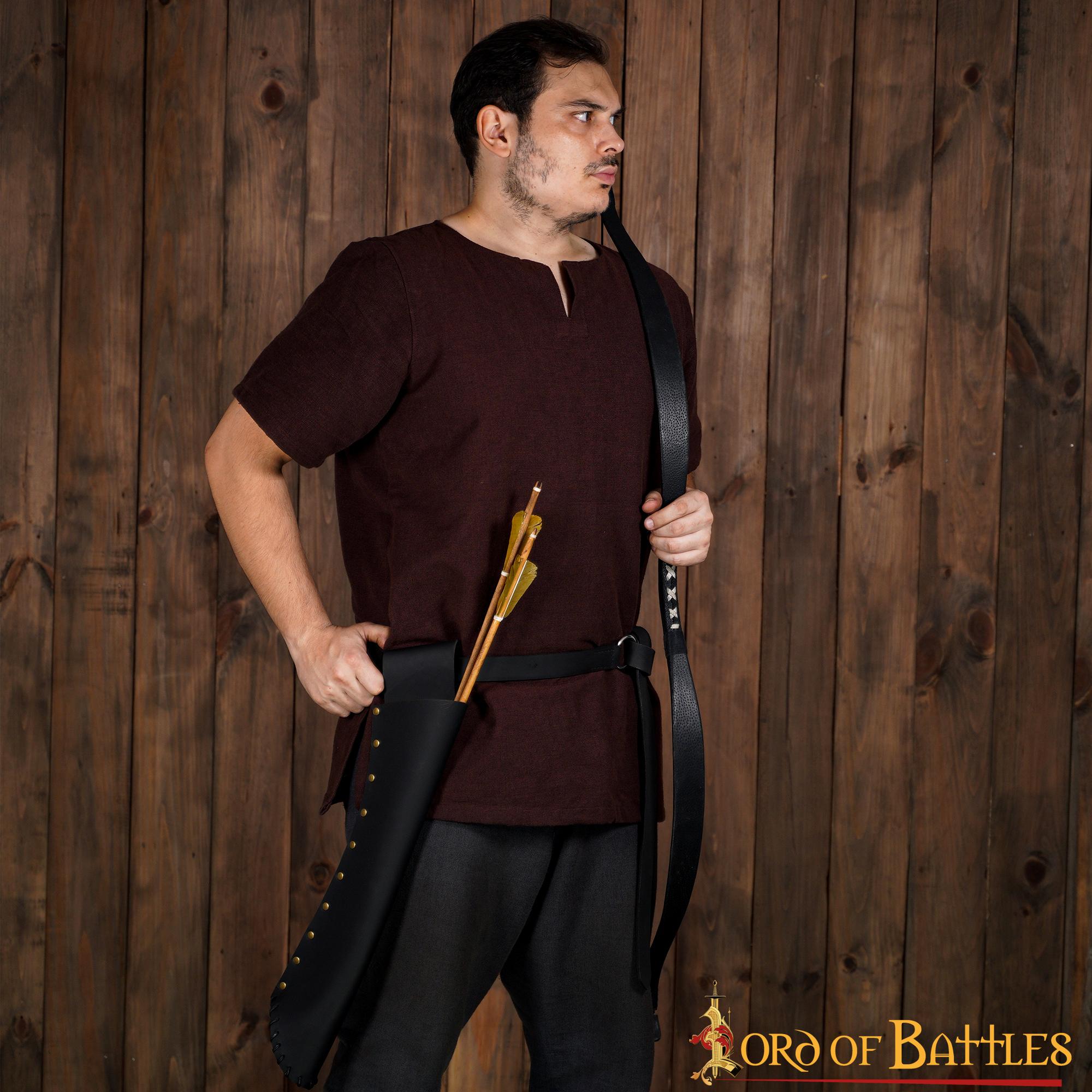 Carcaj de cinturón Artemis en piel genuina con remaches de latón - imagen 10