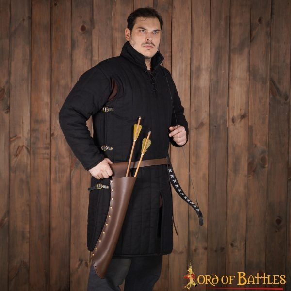 Carcaj de cinturón Artemis en piel genuina con remaches de latón - imagen 13
