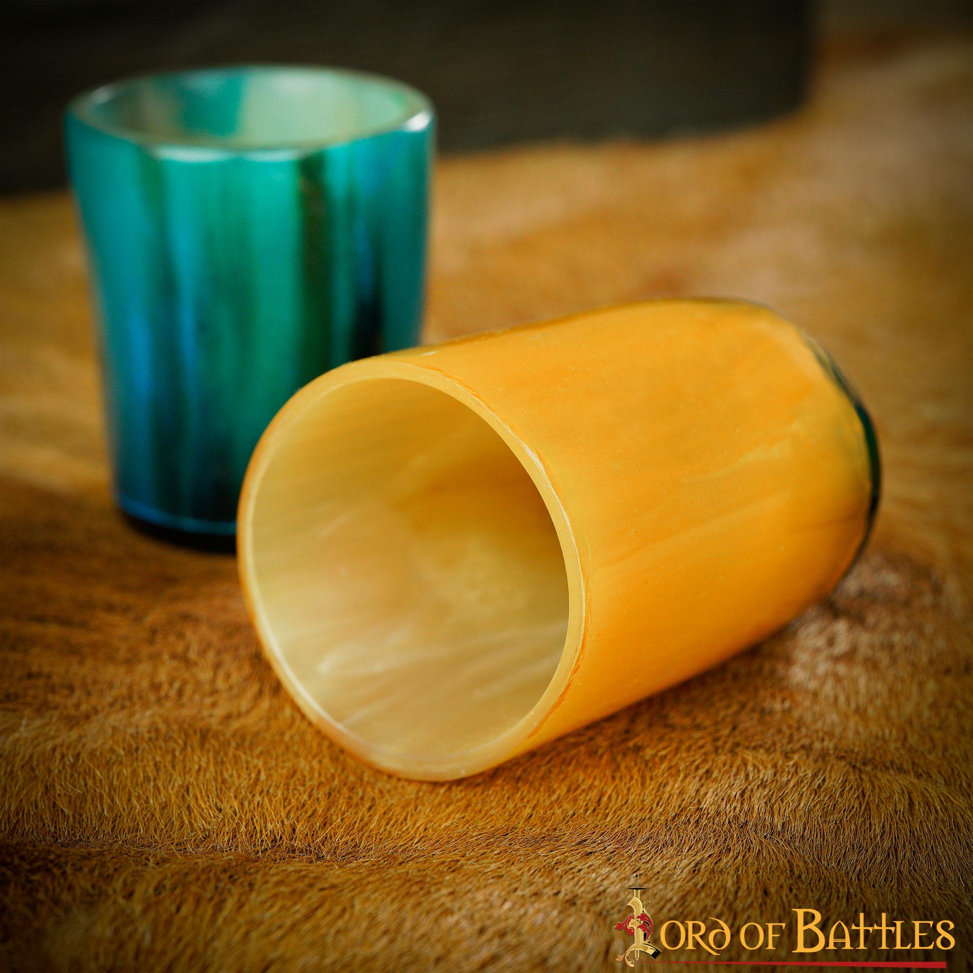 Vaso de chupito medieval de cuerno de buey hecho a mano - colorido - imagen 7