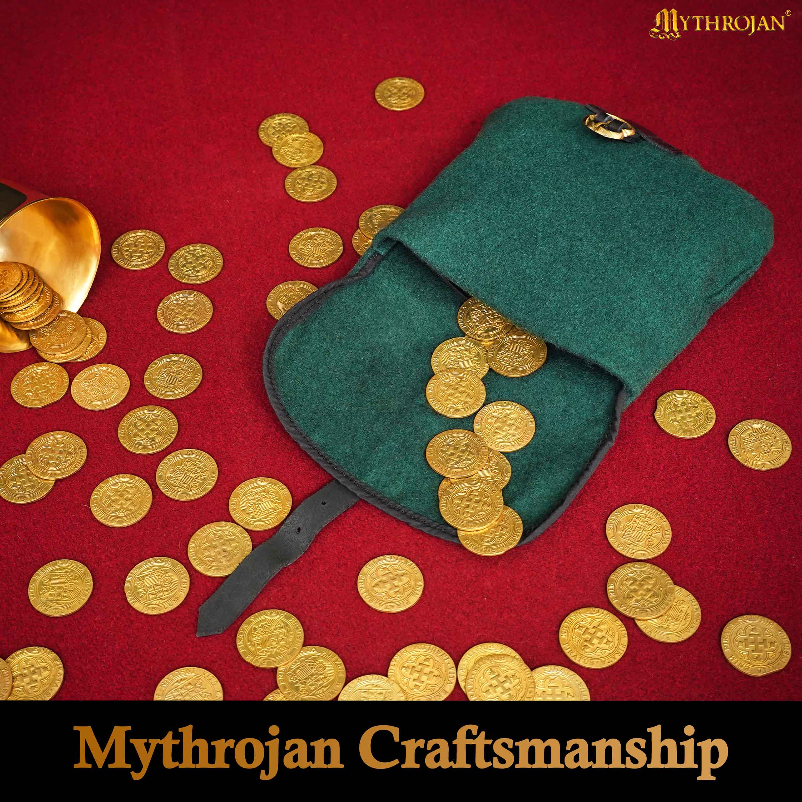 Bolsa de cinturón medieval Mythrojan - Verde - imagen 12