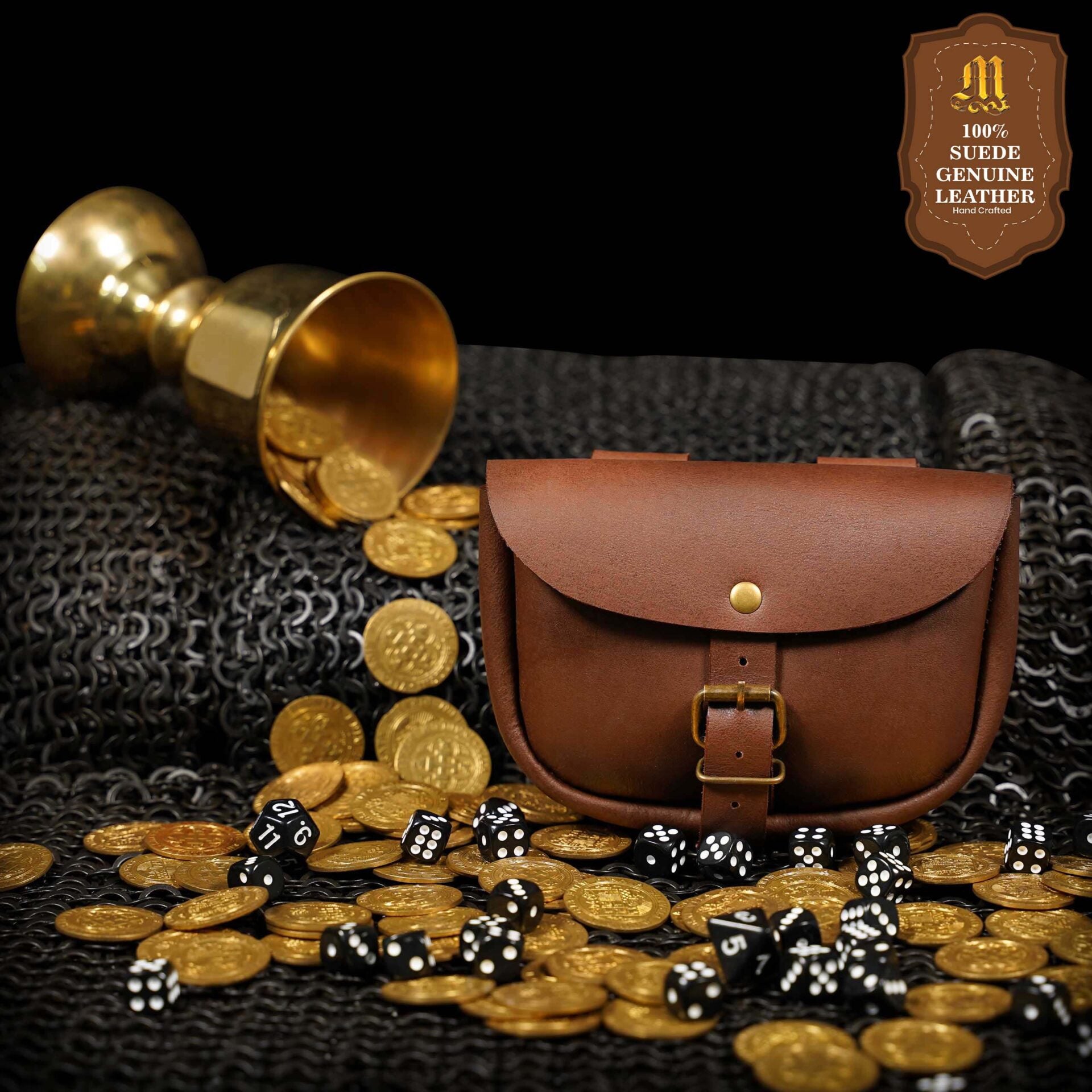 Bolsa de cinturón medieval de cuero para LARP, SCA y Renacimiento - imagen 14