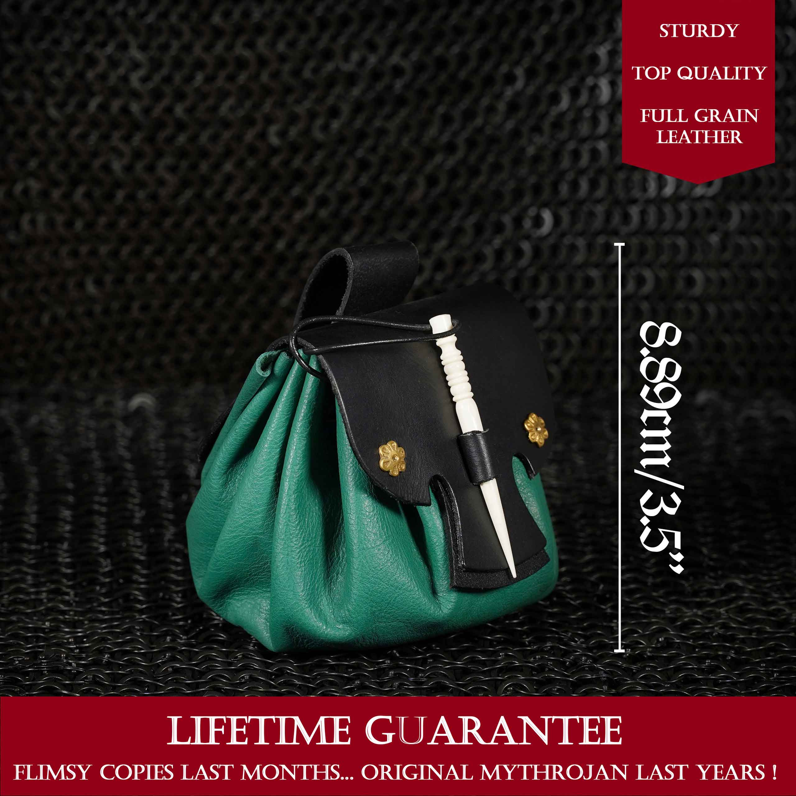 Bolsa de cinturón medieval pequeña en cuero - Mythrojan - imagen 13