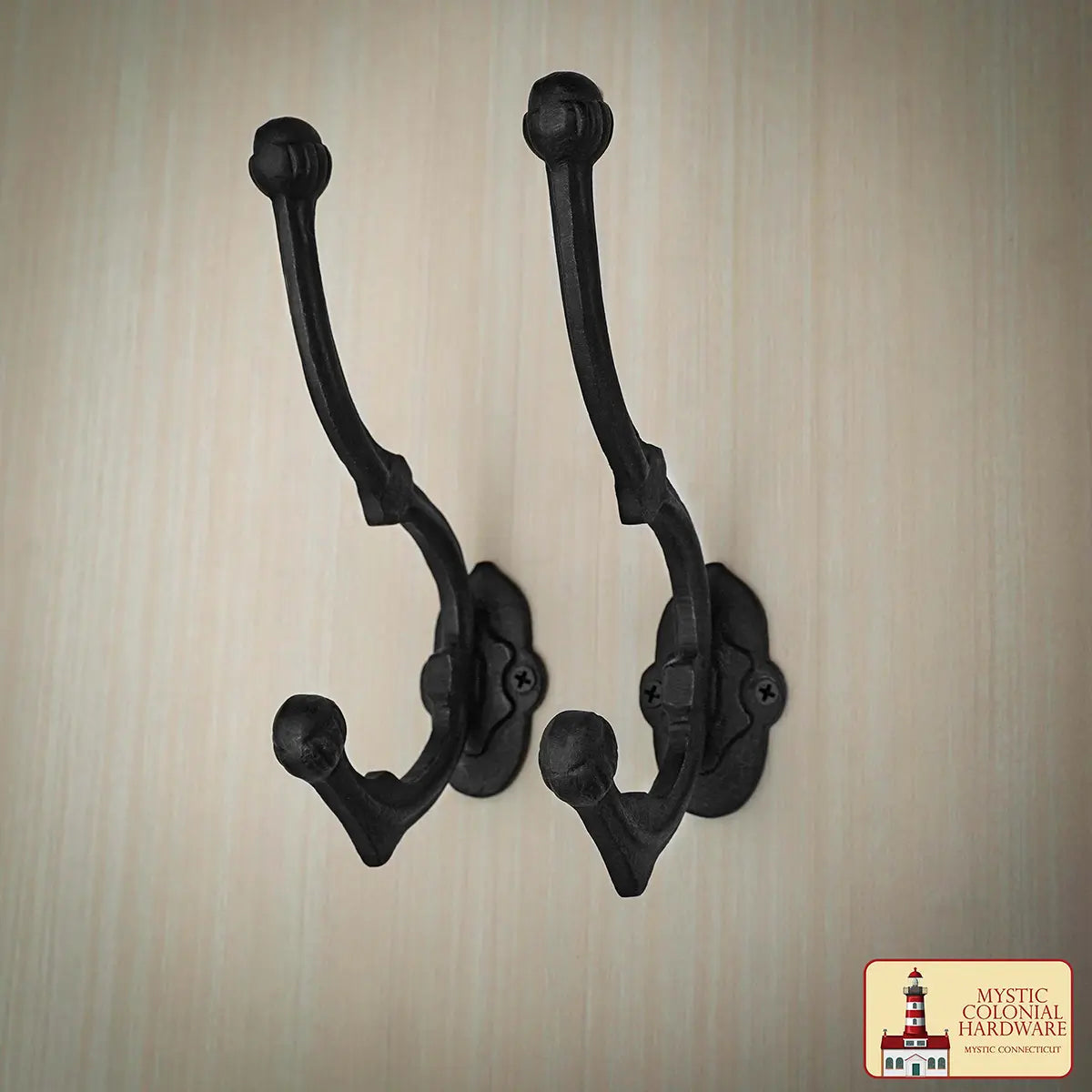 Ganchos de pared rústicos de hierro fundido, juego de 2 (grande, negro) - imagen 6