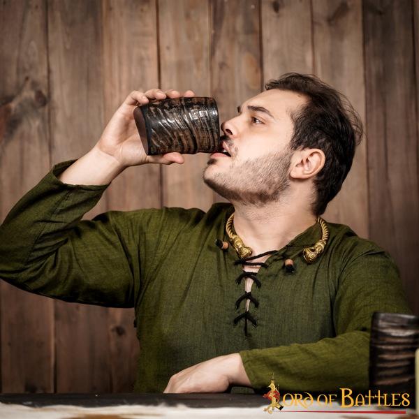 Vasos de cuerno vikingo - Set de 2, cuerno de búfalo - imagen 11