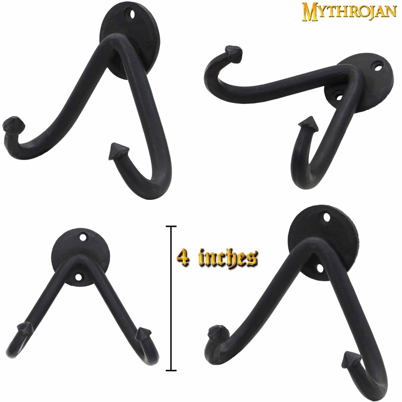 Imagen única de: Soporte de Pared para Espada Pesada Mythrojan en Acabado Negro Forjado : Soporte de Pared para Espada Universal